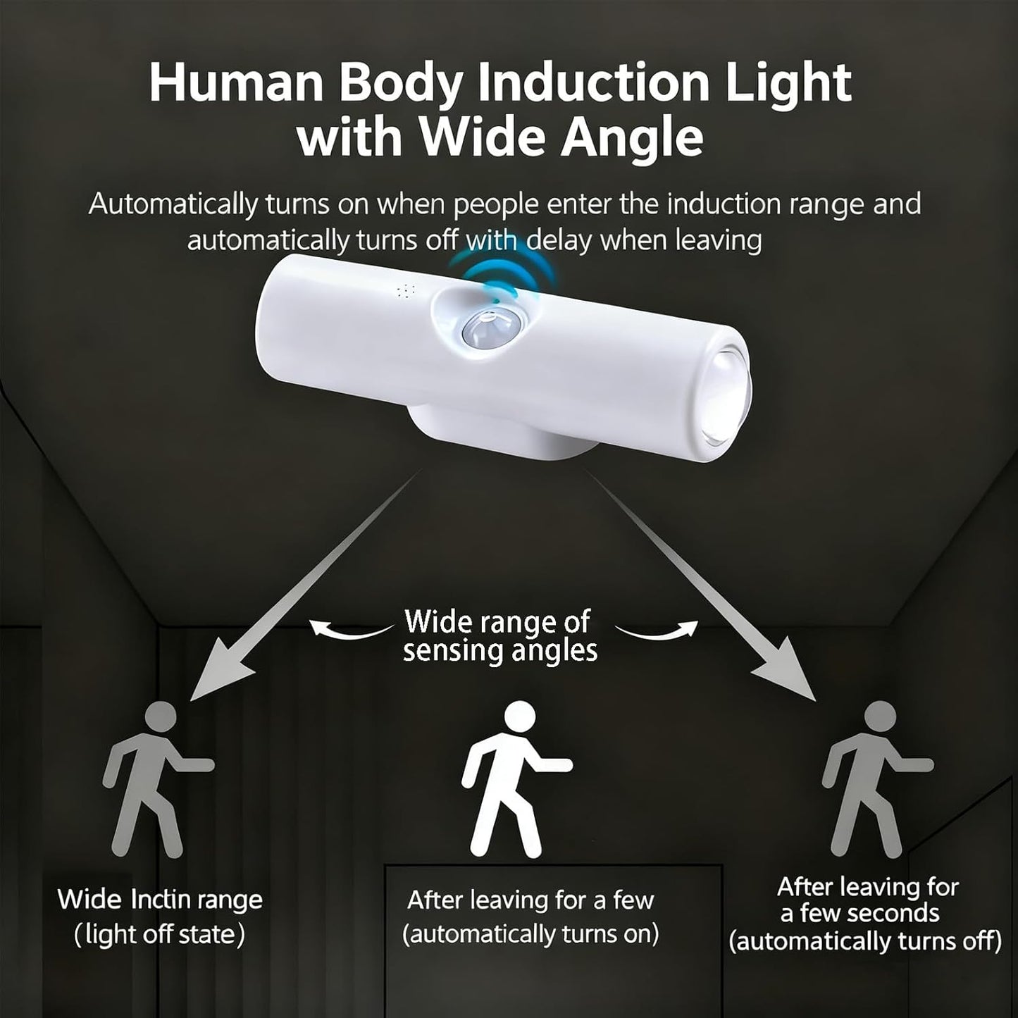 Rechargeable Smart LED Motion Sensor Ambient Light, Punch-Free Color Changing Motion Sensor Light for Stairs, Wardrobe, Cabinet (4Pcs,Black, 7-Color Changing)