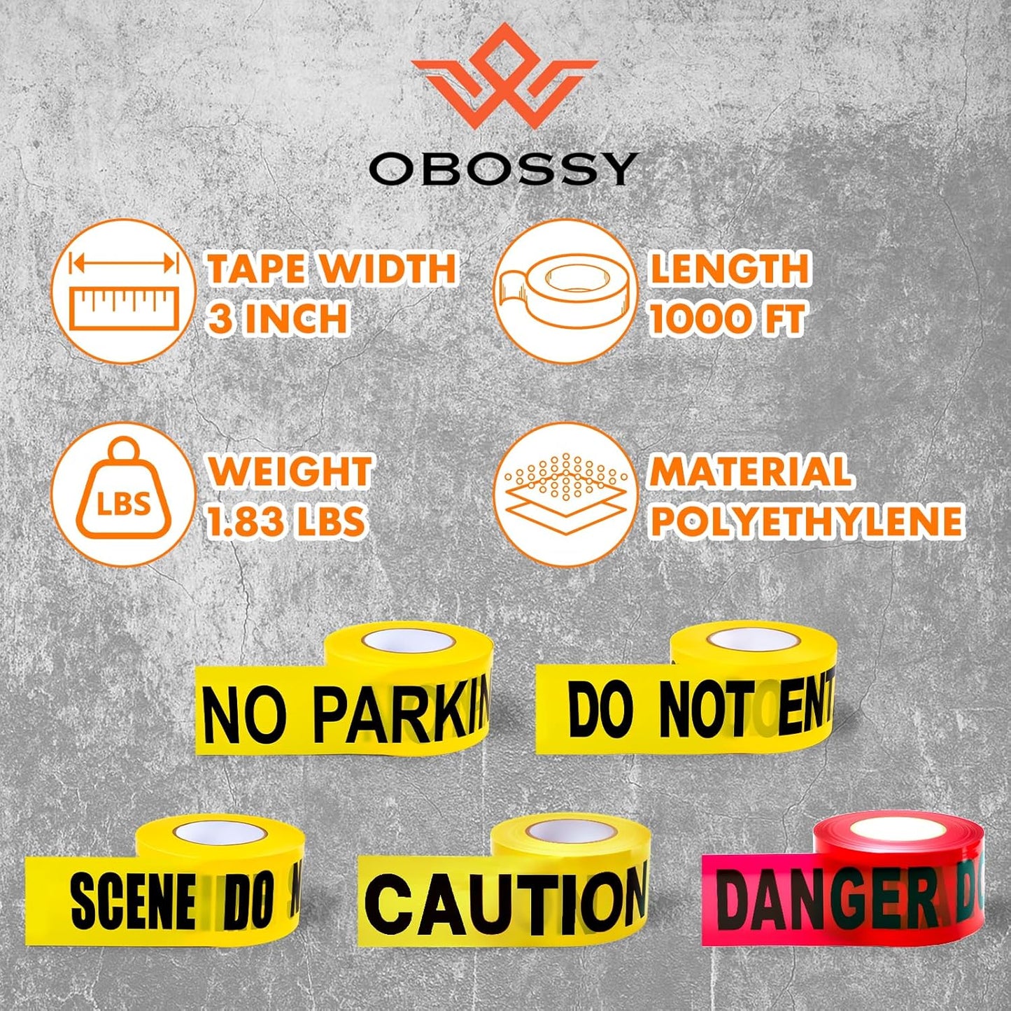Caution Warning Tape – 3 Inch x 1000 Feet | Bright Safety & Hazard Tape with Bold Black Text for Construction, Events, and Dangerous Areas (Caution, 1 Pack)