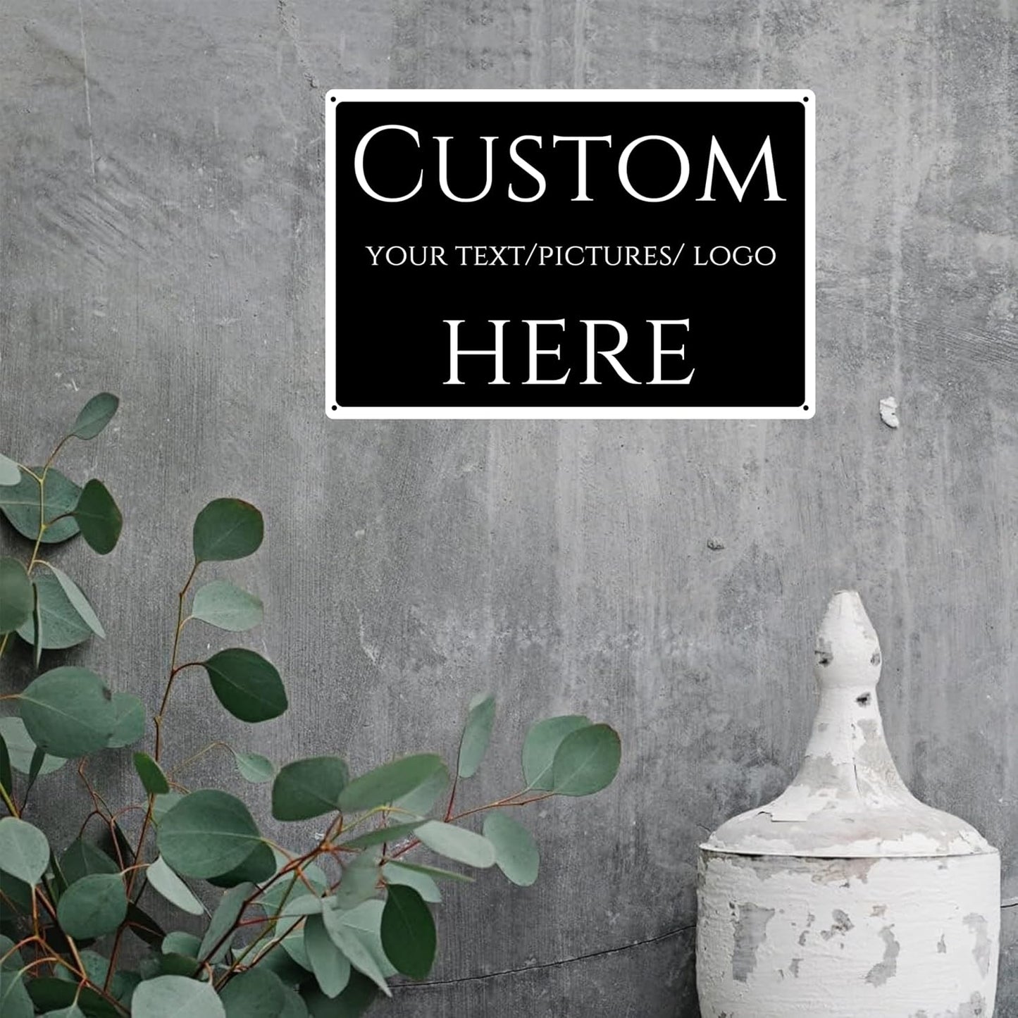 Custom Sign,Aluminum Weatherproof Metal Sign Multiple Sizes, double-sided，Customize for Office, Business, Workplace, office, Home, Delivery Signs，UV printing(10 * 7Inch)