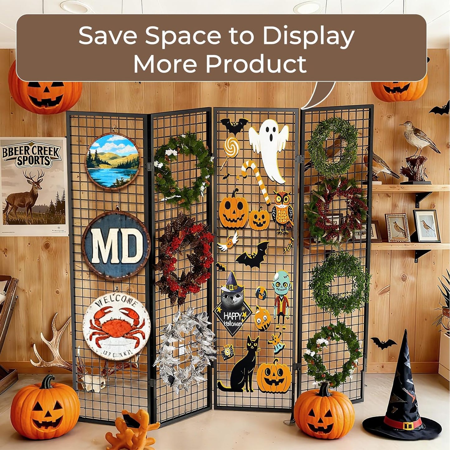 Grid Wall Panels Foldable Gridwall Panel Display Stand Art Show Display Panels for Vendor Events Craft Shows Merch Display
