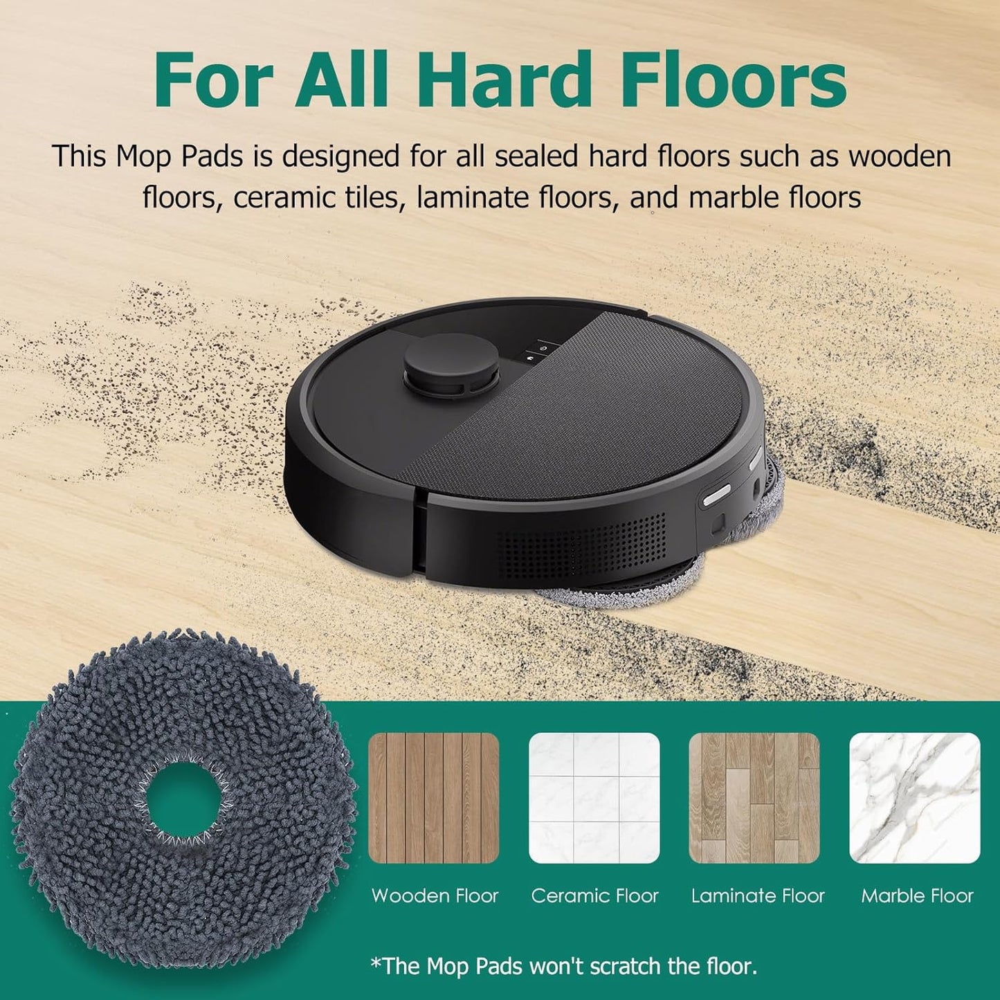 12 Pack Replacement Parts Dust Bags Mop Pads for iRobot Roomba Plus 405 Combo/ 505 Combo Robot Vacuum, 6 Dust Bags, 6 Mop Pads