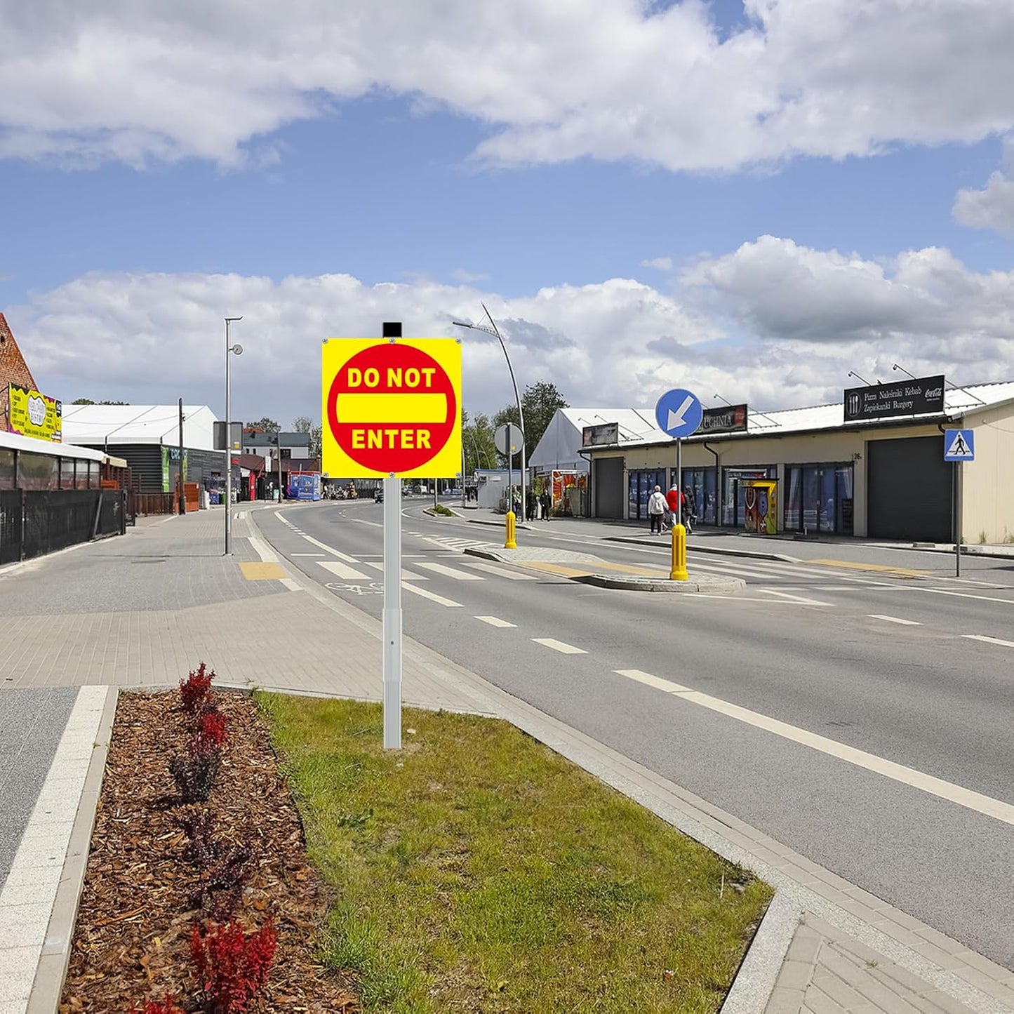 (2 Pack) Do Not Enter Sign, 12x12 Inches Keep Out No Entry Signs, Aluminum Reflective Do Not Enter Metal Signage, Weather Resistant and Easy to Install (Yellow and Red)
