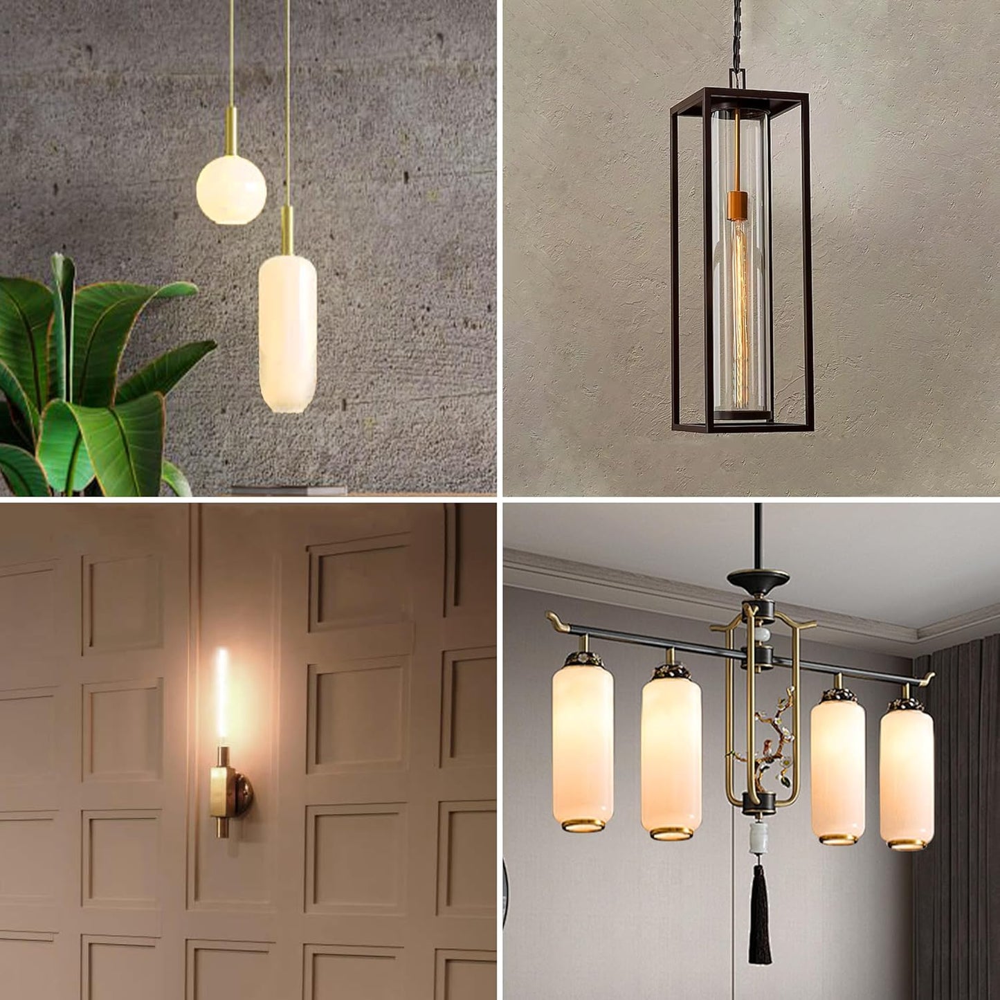 11.8IN 1000LM 2700K Soft White Light Bulbs E26 Base, T10 T9 Edison Bulbs Dimmable 8W, AC 120V 100 Watt Equal Filament Bulb, Vintage Clear Glass Long Tubular LED Bulb, UL Listed - 2Pack