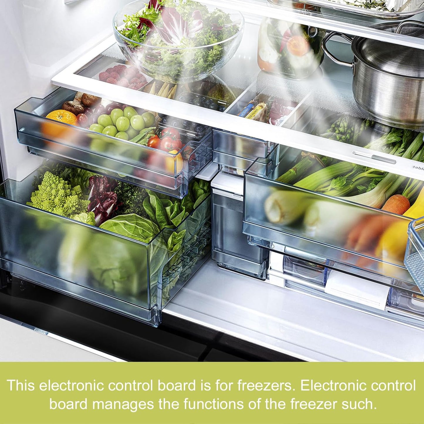 297370600 Freezer Electronic Control Board Compatible with Frigidaire, Crosley Refrigerator User Control Display Board Assembly 297366100 297241800