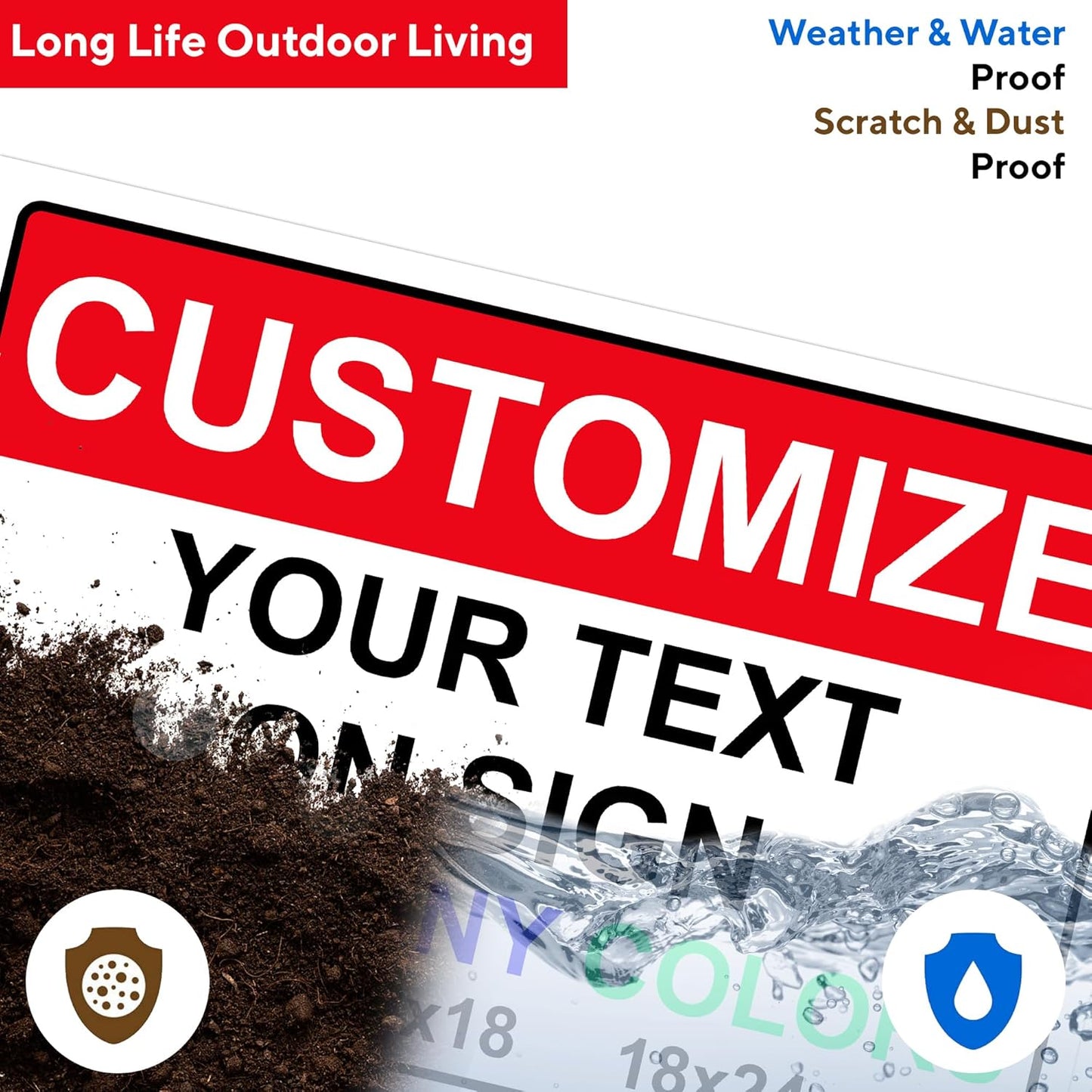 Custom Signs for Outside - Personalized Metal Signs for Outdoors, Home, Airbnb, Office, 18x24 Inch Custom Metal Sign Rust Free, UV Protected, Waterproof and Easy to Install - Made in USA