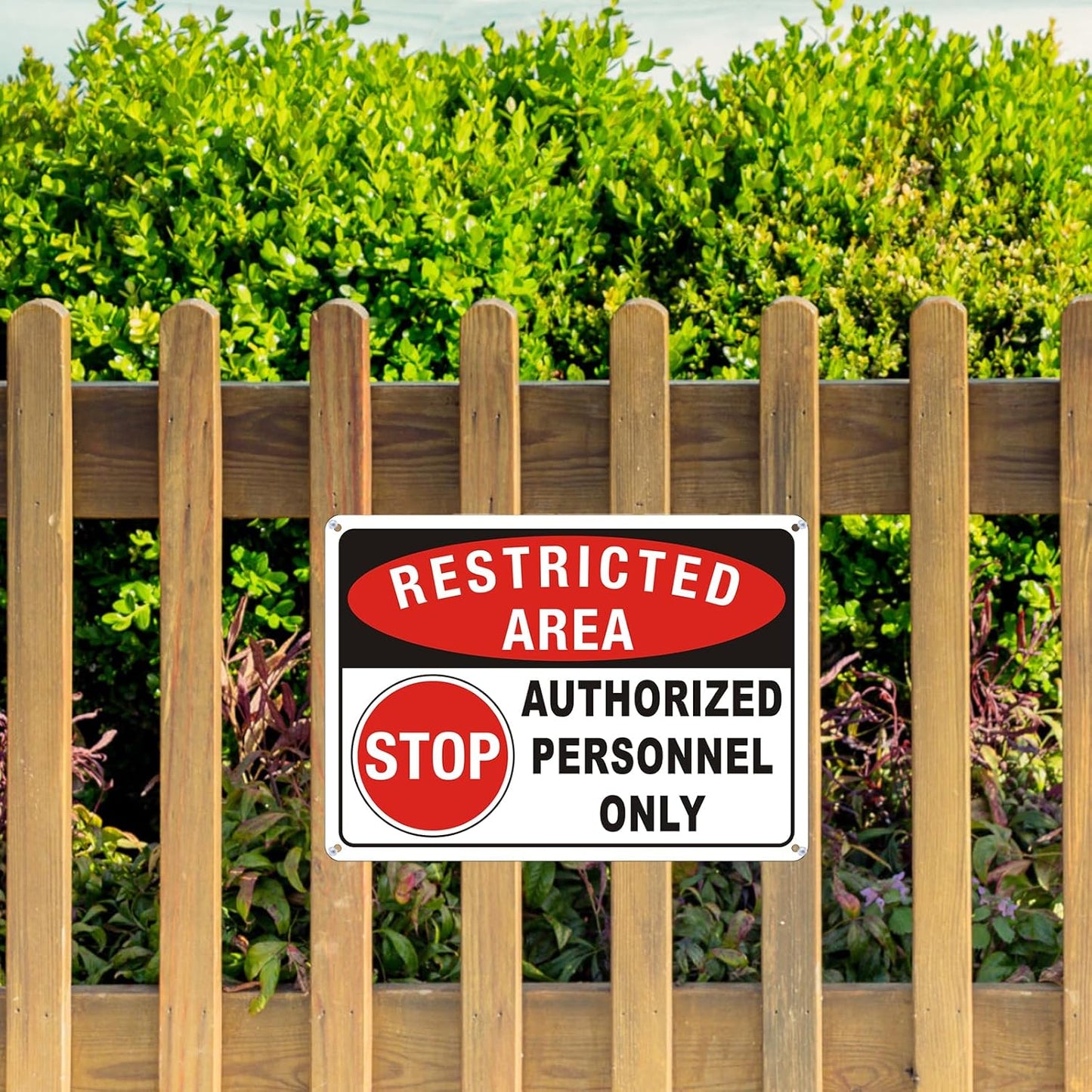 (2 Pack) Restricted Area Sign, Authorized Personnel Only Do Not Enter signs, 10 x 7 Inches Aluminum UV Protected Weatherproof and Easy to Install