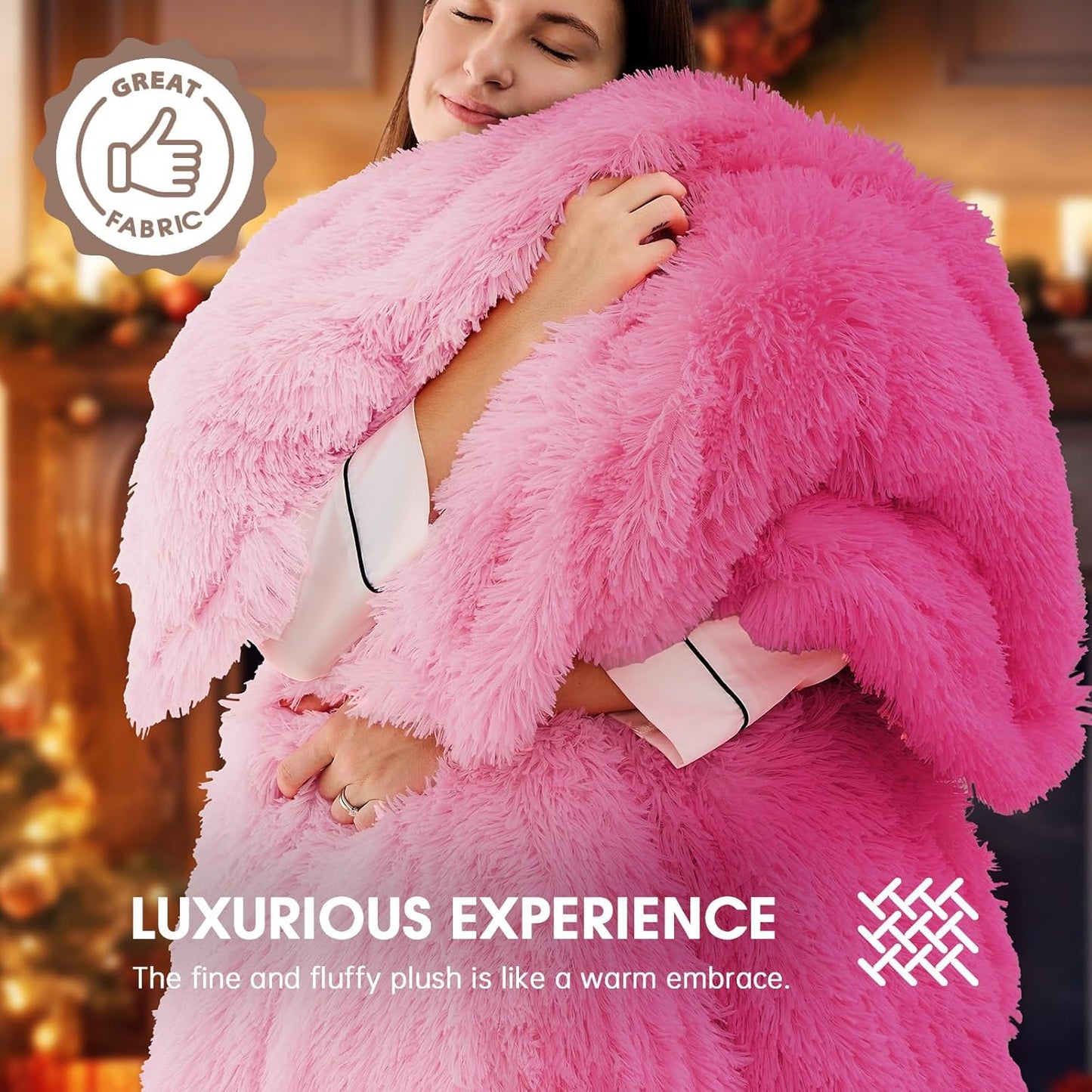 Heated Electric Blanket Throw,Warm Winter Birthday Gifts for Women Her Grandma-Faux Fur with Soft Sherpa,10 Heat Settings,5 Time Settings with Fast Heating, 50x60, Rose Red