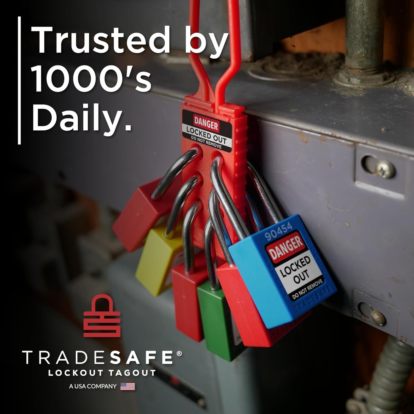 TRADESAFE Lockout Tagout Locks Set - 7 Yellow Loto Locks, Lockout Locks Keyed Different, 2 Keys Per Lock, OSHA Compliant Lock Out Tag Out Padlocks, Safety Padlocks for Electrical Lockout Tag Out Kits