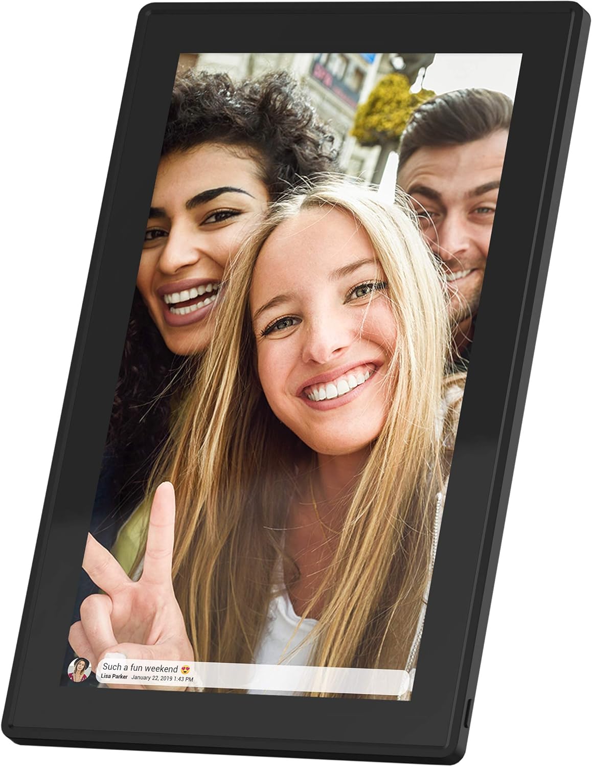 15.6 Inch 16GB WiFi Picture Frame with FHD 1920x1080 IPS Display,Touch Screen,Send Photos or Small Videos from Anywhere in The World, Wall Mountable, Portrait and Landscape(Black)