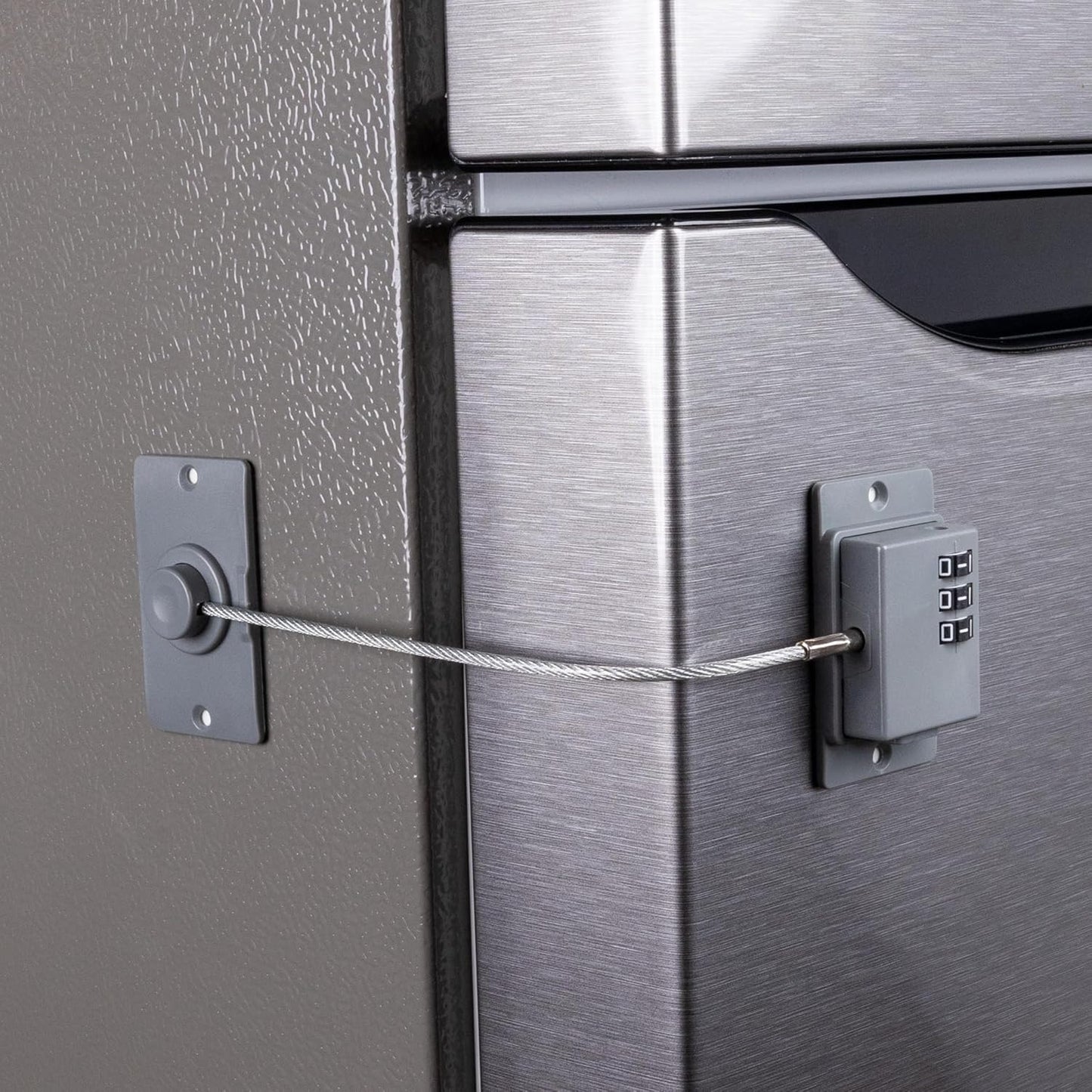 2-Pack Child Proof Fridge Lock with Combination - No Tools Required - PIN Refrigerator Lock for Kids - Freezer Latch to Keep Door Closed - for Toddlers, Cats, & Dogs - Universal Compatibility