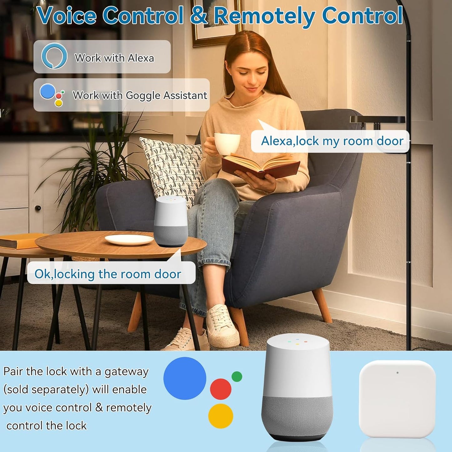 Harfo Fingerprint Smart Door Lock for Front Door with Handle Set, App Control, Keyless Entry Keyless Deadbolt, Digital Electronic Touchscreen Keypad, Auto Lock, Easy to Install, Satin Nickel