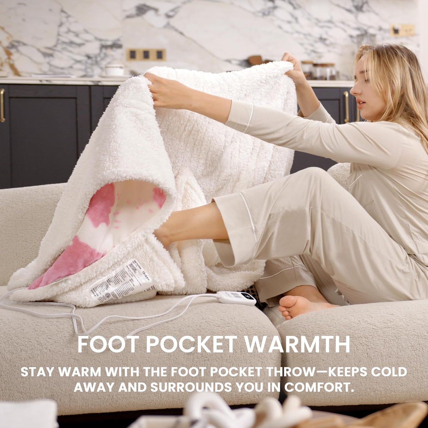 Heated Blanket Throw Electric Blanket with Foot Pocket, GentleSoft Flannel Blanket Throw with 10 Heating Settings,10 Hours Auto Off, Cow Print Cozy Soft, Washable, Warm Gifts (50x62 Inch Pink)