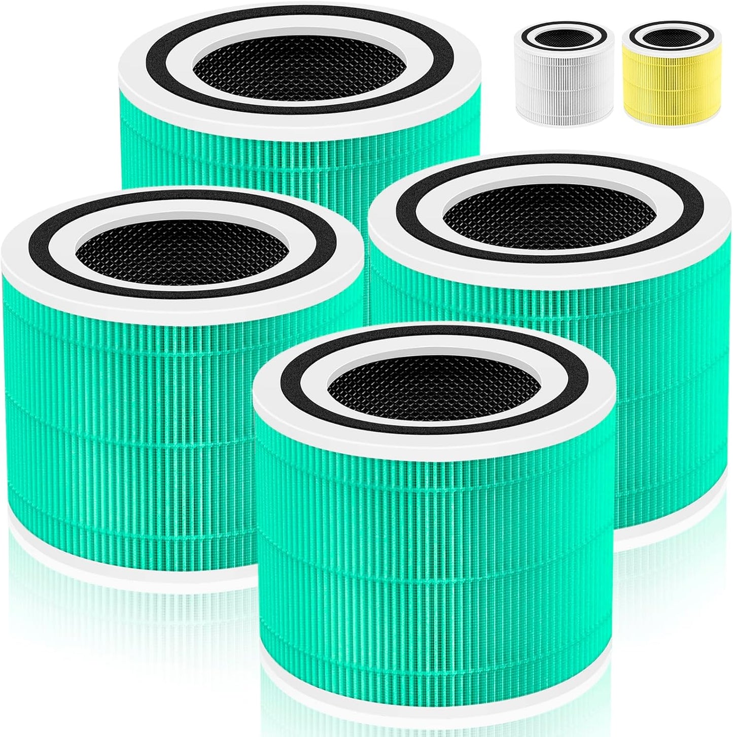 240 True HEPA Toxin Absorber Replacement Filter 14 for Puro 240 Air Purifier,3-in-1 High-Efficiency HP-14 with Activated Carbon Filter,4 Pack,Green