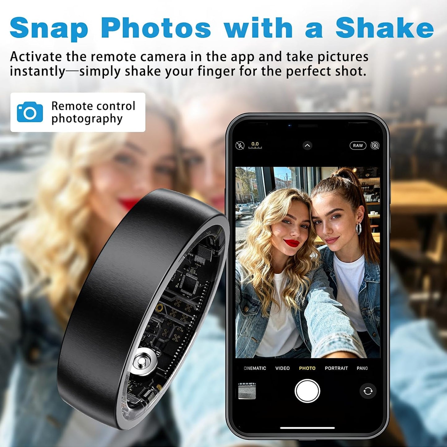 Fitness Tracker Smart Ring for Men Women – Sleep & Heart Rate Monitor, Health Activity Tracker, Step Counter, Calorie Pedometer, No Subscription Required (Black 11)