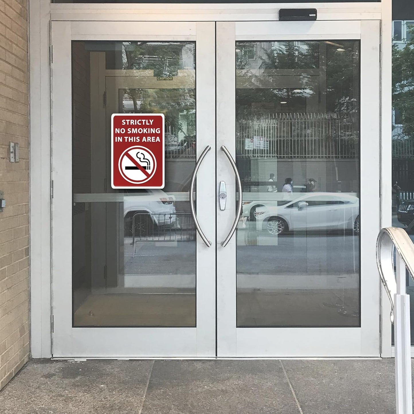 Strictly No Smoking in This Area Sign - ADA Compliant Digitally Printed Text Wall Sign - Smoke-Free Area Signs for Offices, Businesses, Hotels, and Restaurants - Vinyl 10” x 7”