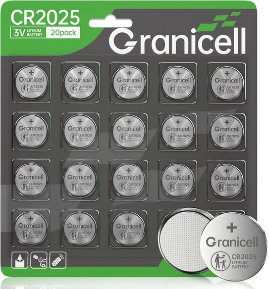 2025 Battery Compatible with Apple AirTag CR2025 Lithium 3V Coin Battery for Child Safety, Suitable for Key Fobs, Smart Sensors, Scales, Candles and More (CR2025-20)