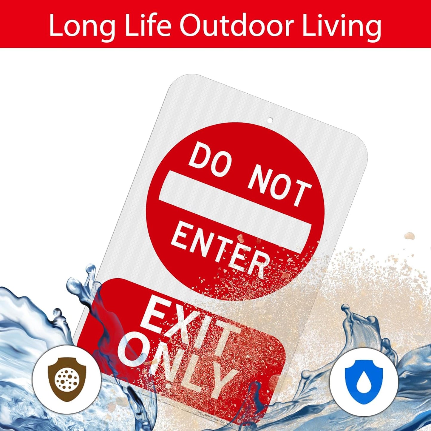2 Pack Do Not Enter Exit Only Sign- 12" x 18" Aluminum Exit Only Do Not Enter Sign, Engineer Grade Reflective, Rust Free, Weather Resistant- Easy to Install