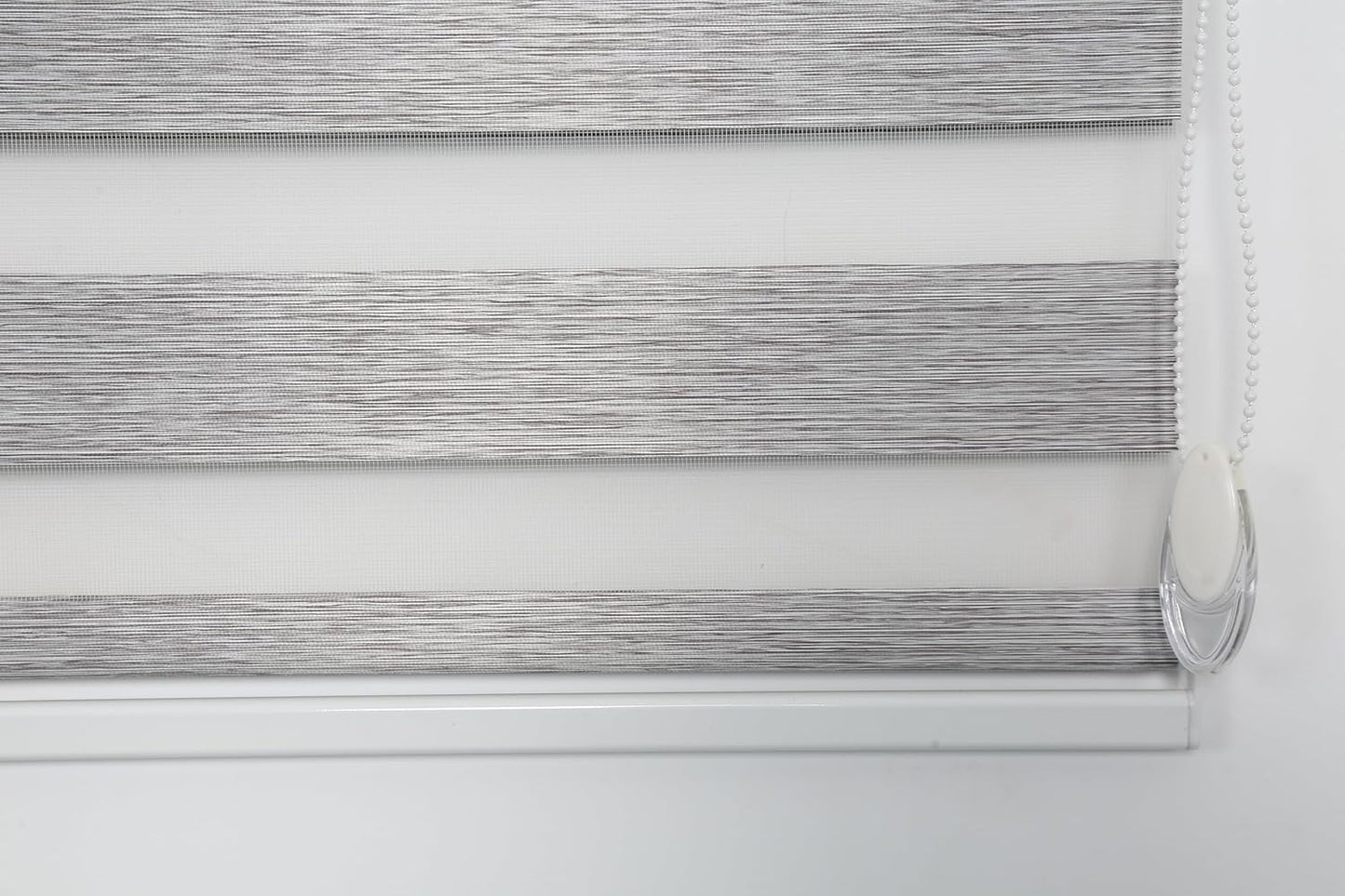 Shadesu Custom Size Zebra Blinds for Windows, 34" W x 72 H, Grey, Dual Layer Free-Stop Zebra Shades, Light Control for Day and Night, Sheer Blinds for Indoor Windows, Bedroom, Kitchen