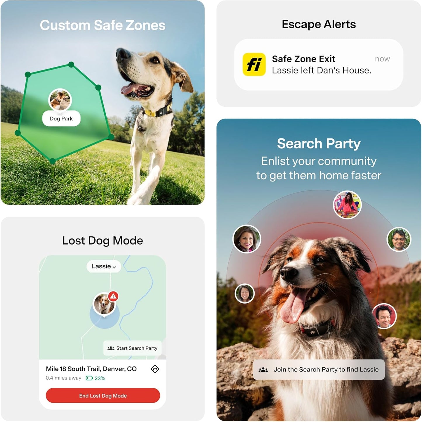 New Fi Series 3+ Smart Dog Tracker Collar [6 Month Membership Included] GPS Tracker for Dogs with Health & Behavior Monitoring, Escape Alerts, Waterproof, LED, Apple Watch Compatible (Blue, Medium)