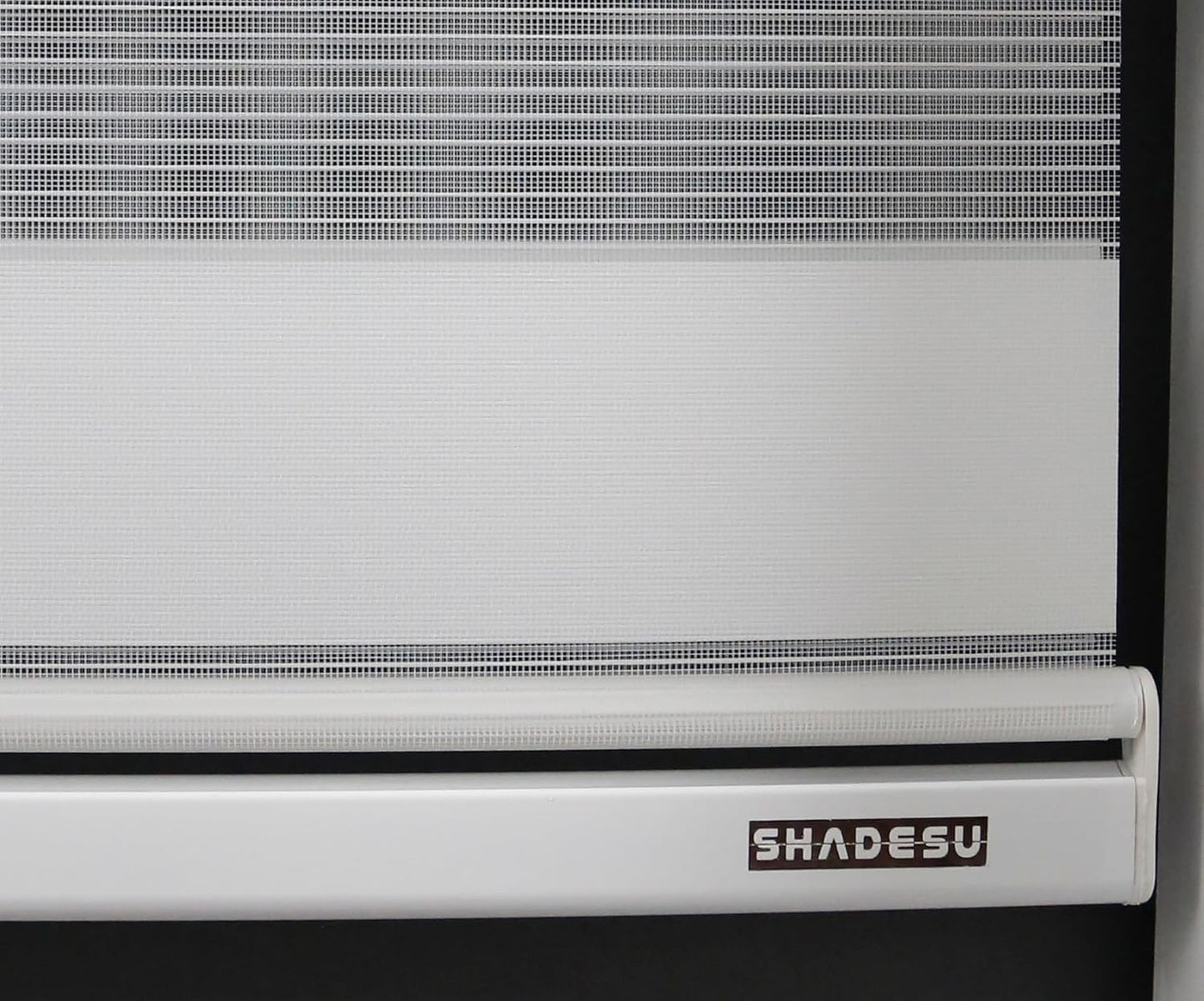 Shadesu Custom Size Zebra Blinds for Windows, 64" W x 72 H, White, Dual Layer Free-Stop Zebra Shades, Light Control for Day and Night, Sheer Blinds for Indoor Windows, Bedroom, Kitchen
