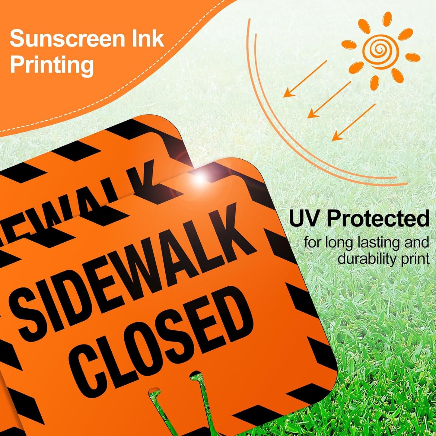 12 Pcs Plastic Sidewalk Closed Sign Bulk for Traffic Cones Top Road Warning Signs 10.4" Height x 12.6" Width x 0.05" Thickness for Outdoor Barricade Construction Caution