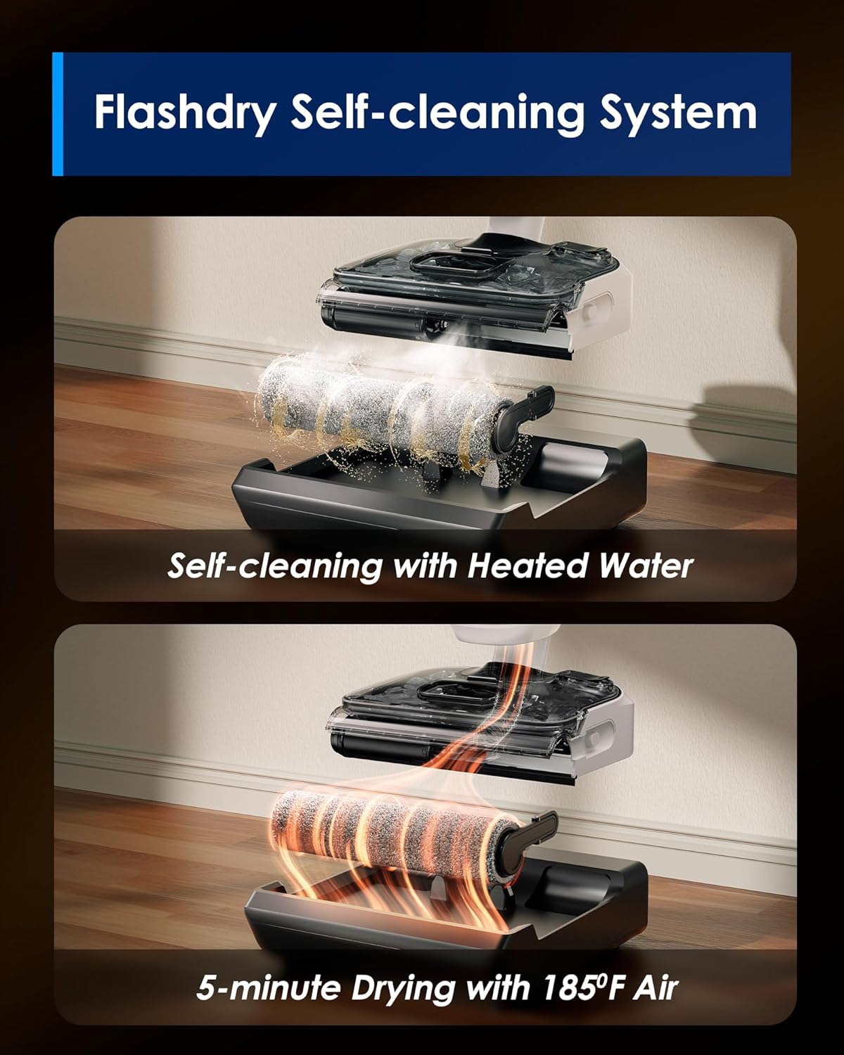Tineco Floor ONE Switch S6 Stretch Wet Dry Vacuum Cleaner, Multi-Function, 180° Lay-Flat, Anti-Tangle Design, Self-Cleaning, 65Min Runtime, Dual-Edge Cleaning, Whole-House Cleaning Floor Cleaner