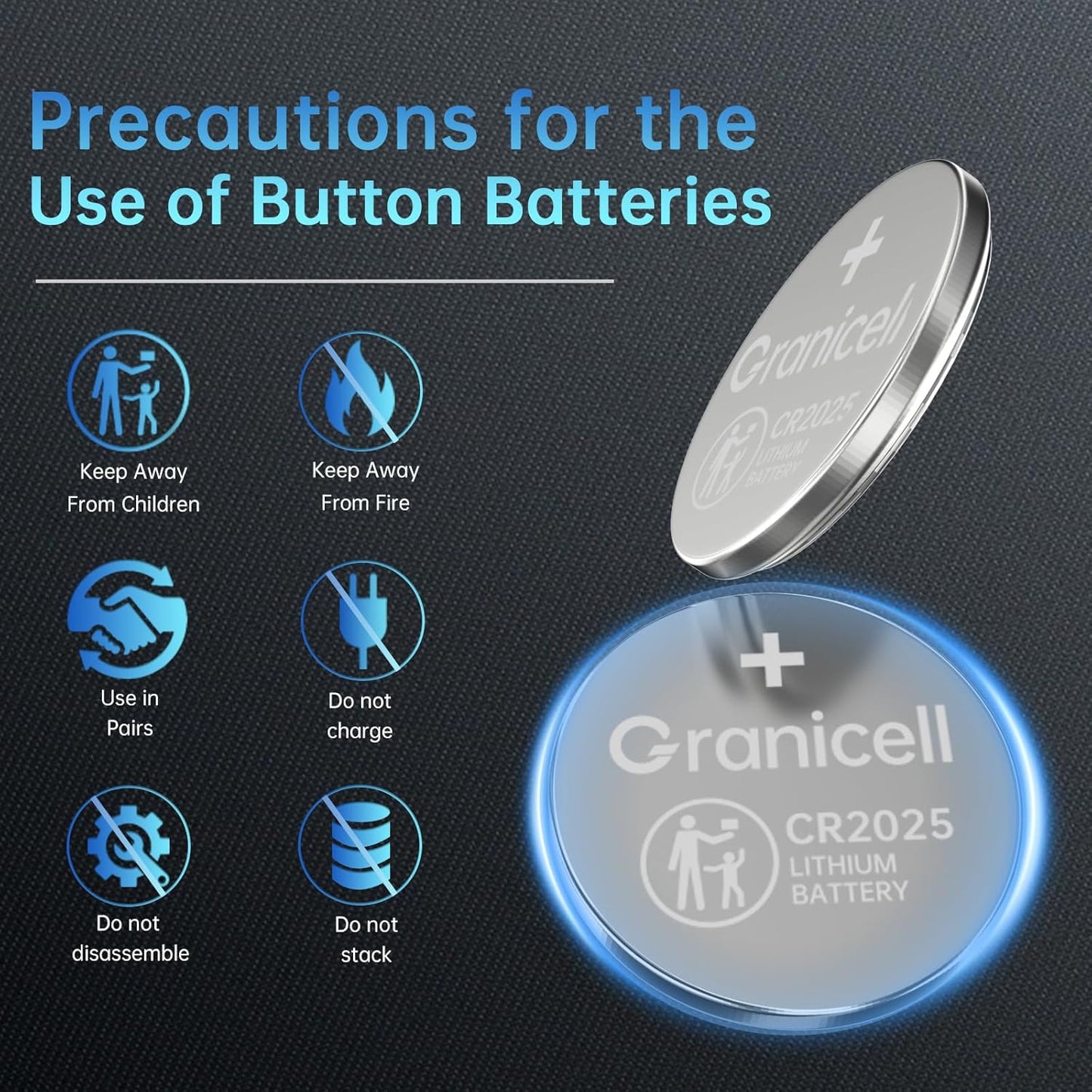 2025 Battery Compatible with Apple AirTag CR2025 Lithium 3V Coin Battery for Child Safety, Suitable for Key Fobs, Smart Sensors, Scales, Candles and More (CR2025-20)