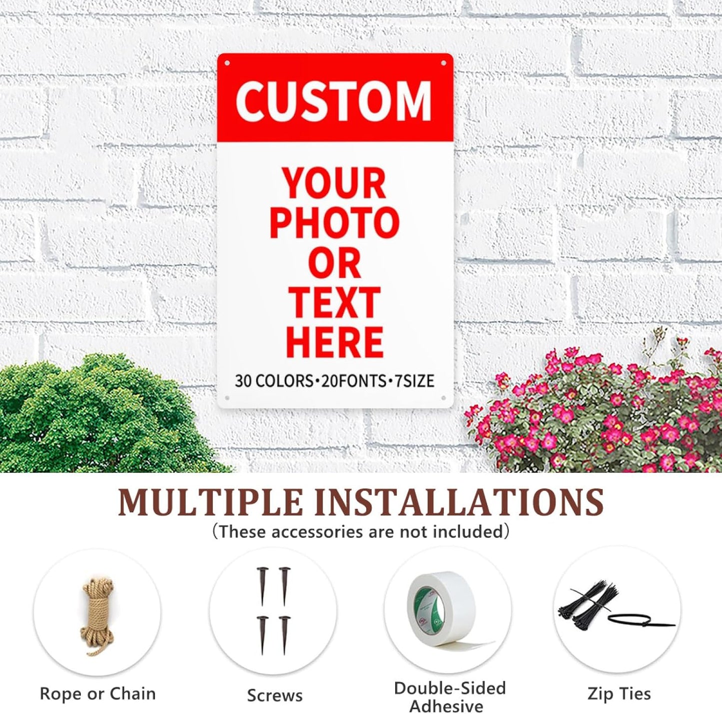 Bulk Custom Signs Outdoor Metal Sign Personalized Signs for Business, Office, Home, Road Signs, Garden Signs, Parking Signs, Decorative Signs, 12''x16''