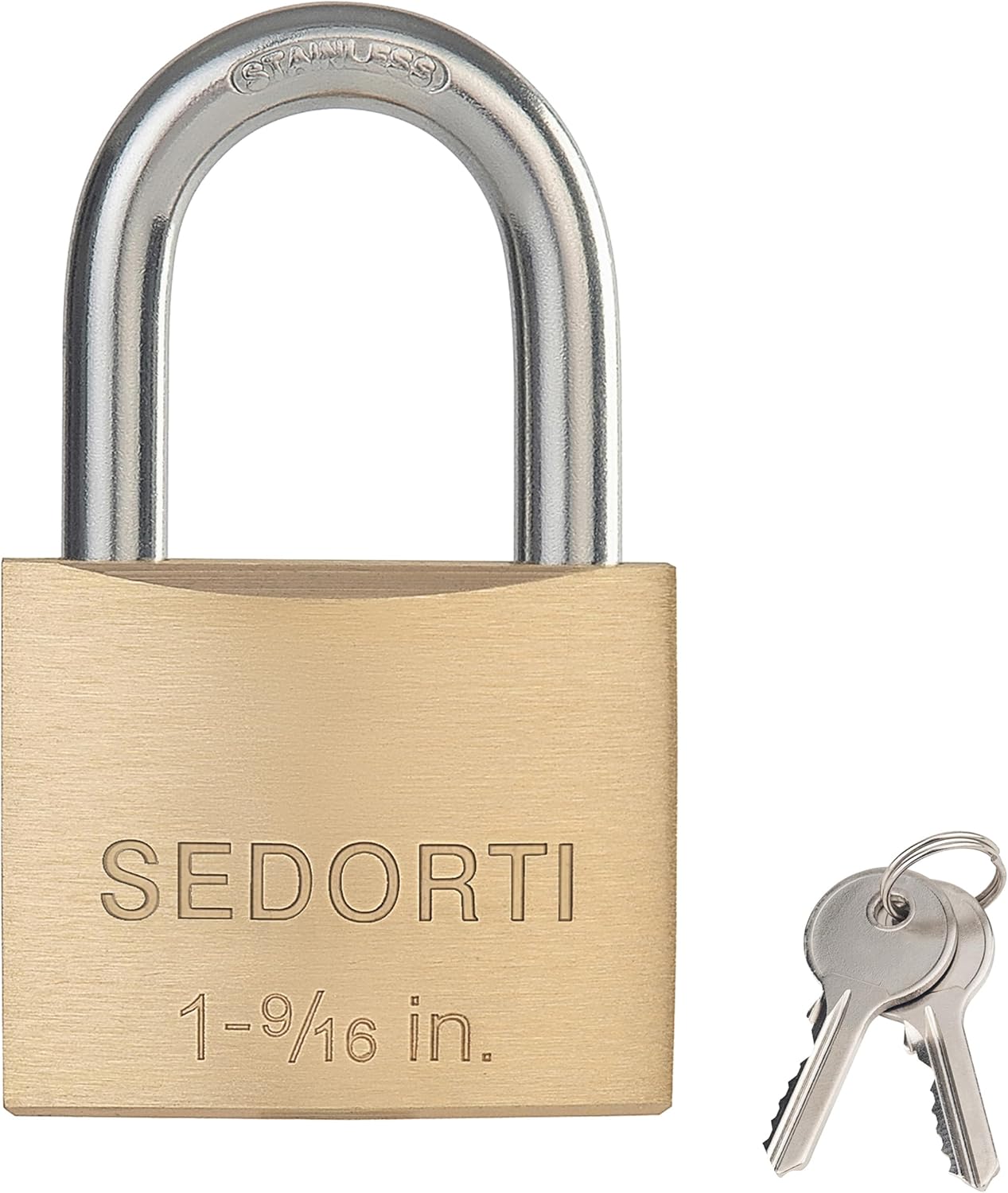 Outdoor Weatherproof Padlock with Stainless Steel Shackle and Solid Brass Body, Marine Grade Rustproof Lock for Sheds, Storage Unit School Gym Locker, Fence, Toolbox, Hasp Storage