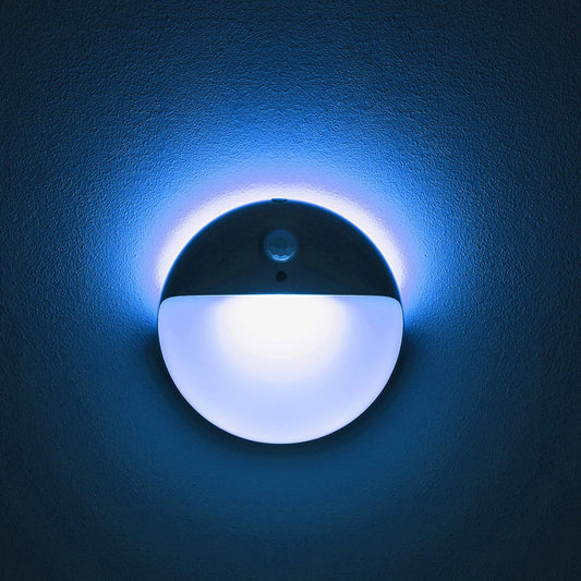 2 Pack Azure Battery Night Light, Motion Activated Night Light, 2.6" Small Sticky Lights, 3 Light Modes, Dimmable Battery Operated Lights for Travel, Toilet, Bathroom, Closet, Stairs,Corridor