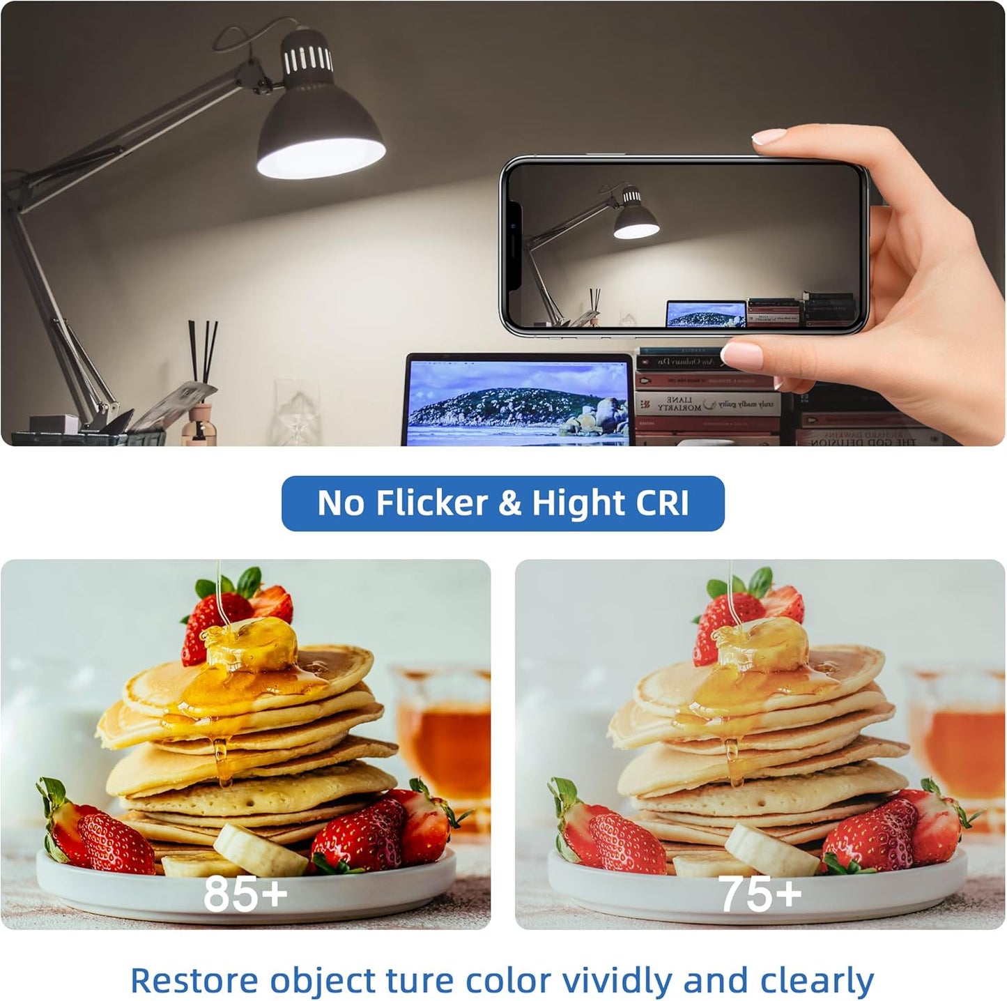 2.5 Inch E17 Intermediate Base LED Filament Bulb 360 Lumens, 5000K Daylight White Dimmable Appliance Bulb AC 120V, UL Listed T8 Microwave Light Bulbs Under Hood for Refrigerator Stove 4Pack