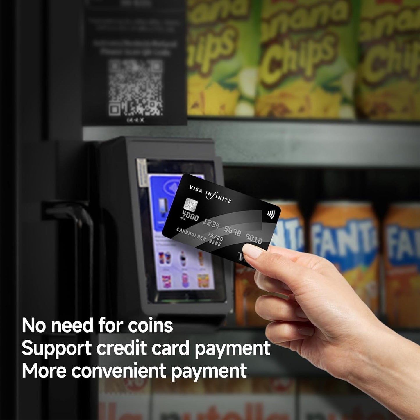 HAHA Smart Vending DC-550D Combo Vending Machine,Smart Refrigerated Beverage Vending Machine with Touch Card Reader - Capacity 378 Bottles (Black, AI Frozen)