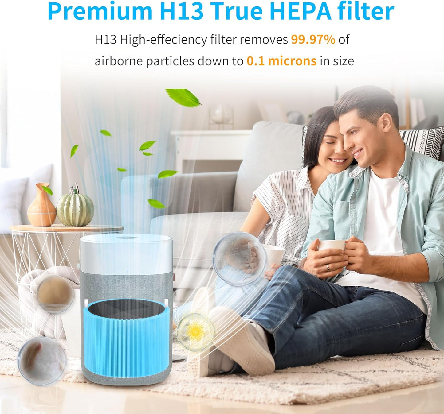 1 Pack Blue Pure 211i Max AllergenBlock Replacement Filter Compatible with Blueair Blue Pure 211i Max Air Purifier, True H13 HEPA and Activated Carbon Filter