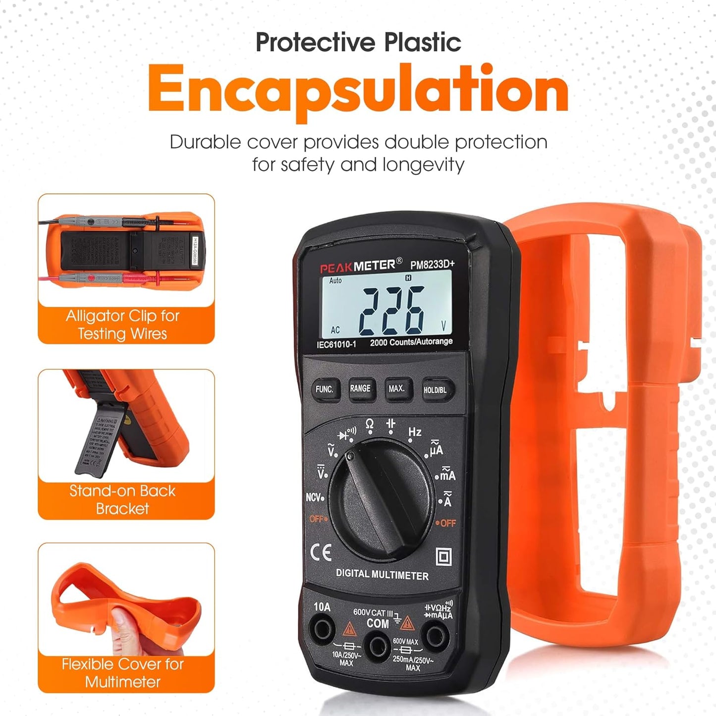 GroundLuxe Auto-Ranging Digital Multimeter – Best and Easiest Multimeter for Testing grounding Sheets and Mats, Instructions Included, Large Backlit LCD, Continuity Testing