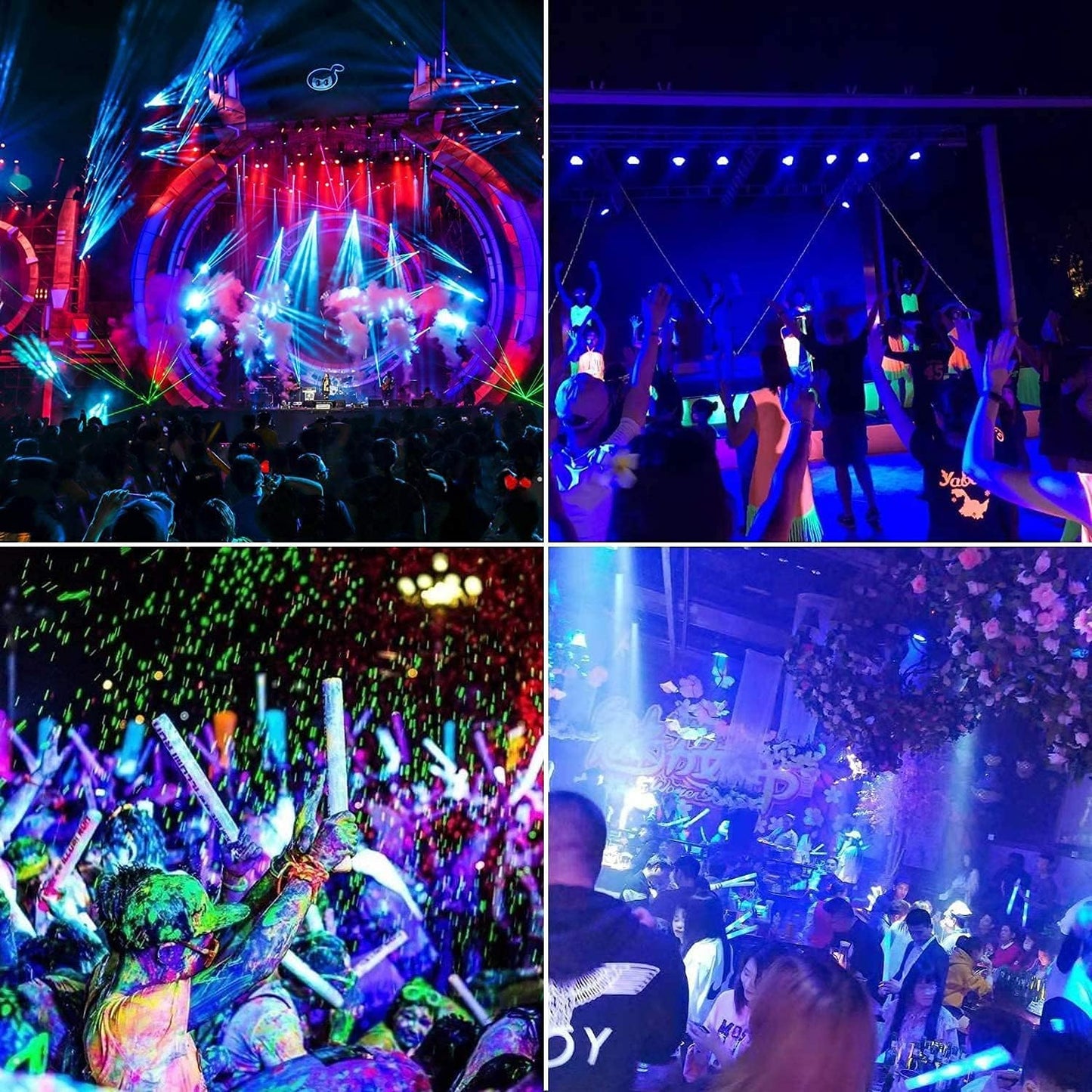 2 Pack 100W LED Black Light, Blacklight Flood Light with Plug and Switch, IP66 Waterproof Neon Glow for Party, Halloween, Fluorescent Poster, Body Paint, Aquarium