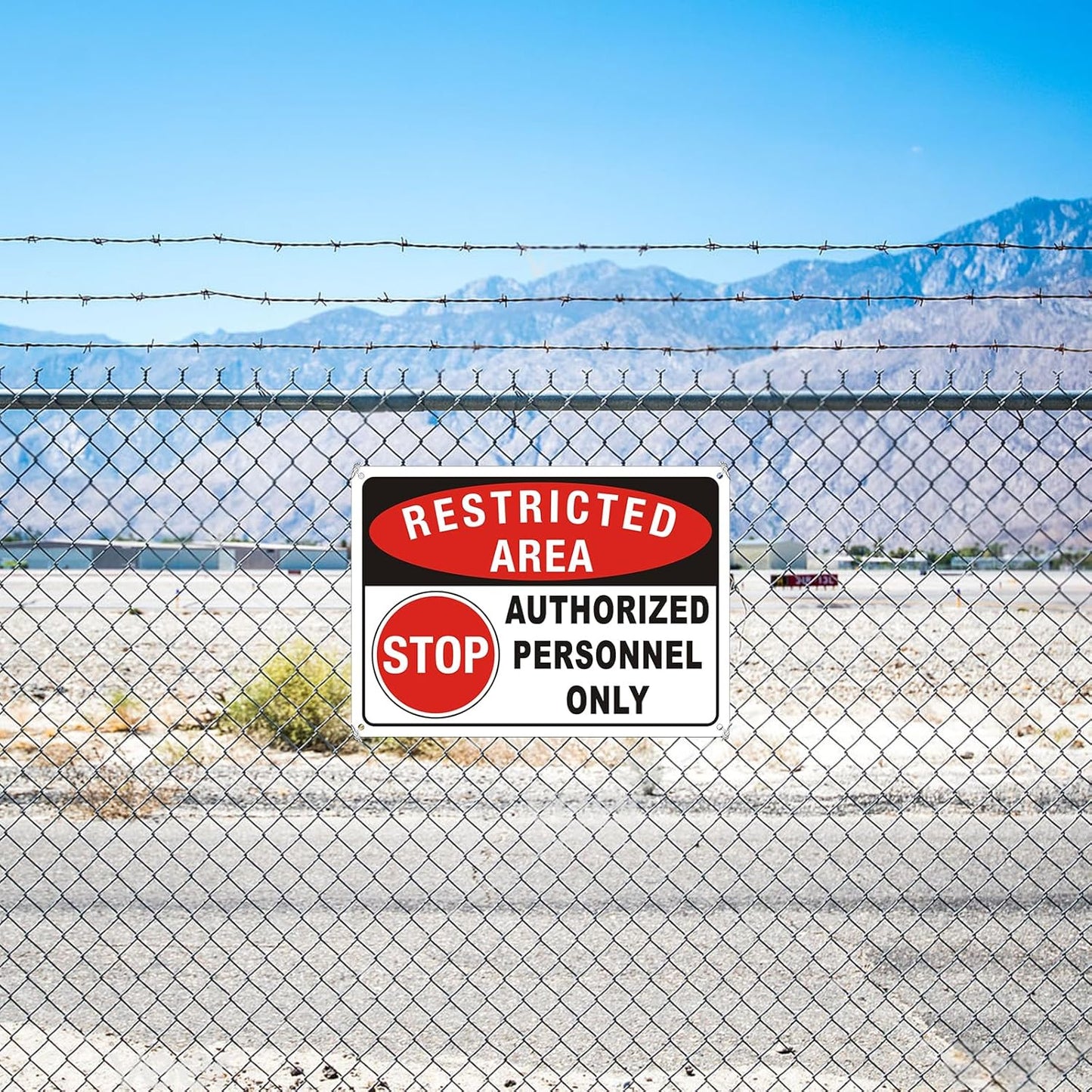 (2 Pack) Restricted Area Sign, Authorized Personnel Only Do Not Enter signs, 10 x 7 Inches Aluminum UV Protected Weatherproof and Easy to Install