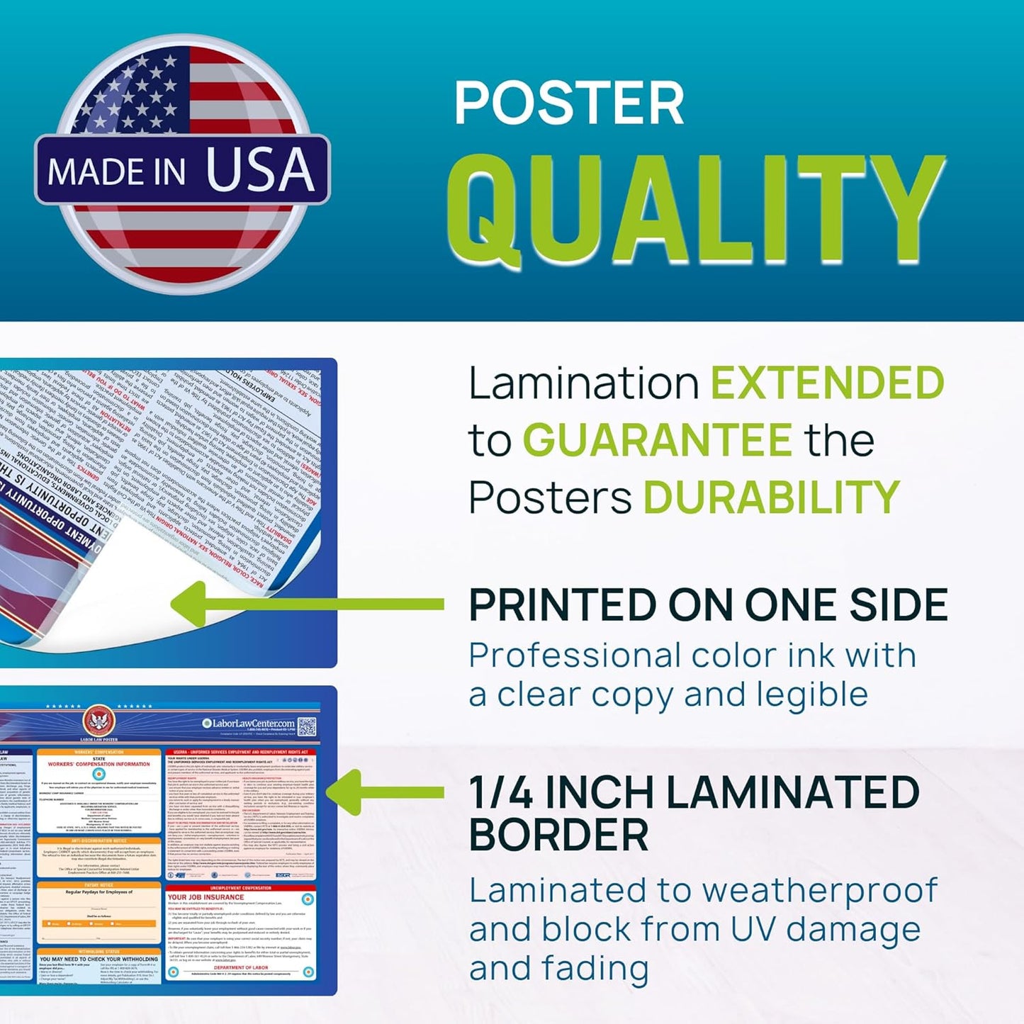 2026 West Virginia Labor Law Poster – State & Federal Compliance in Spanish – OSHA, EEOC, FMLA, Minimum Wage – Durable, Laminated & Waterproof Workplace Employment Poster – Made in USA – 26” x 39.5”