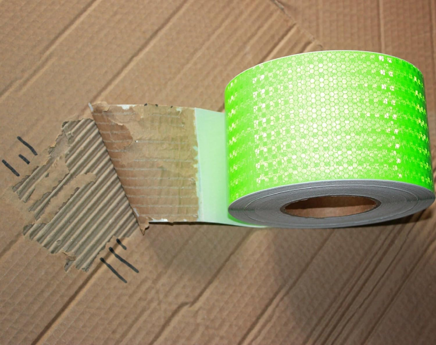 Green Reflective Tape Outdoor Waterproof 4 inch Wide, High Visibility Warning Safety Industrial Marking Tape (68 feet)