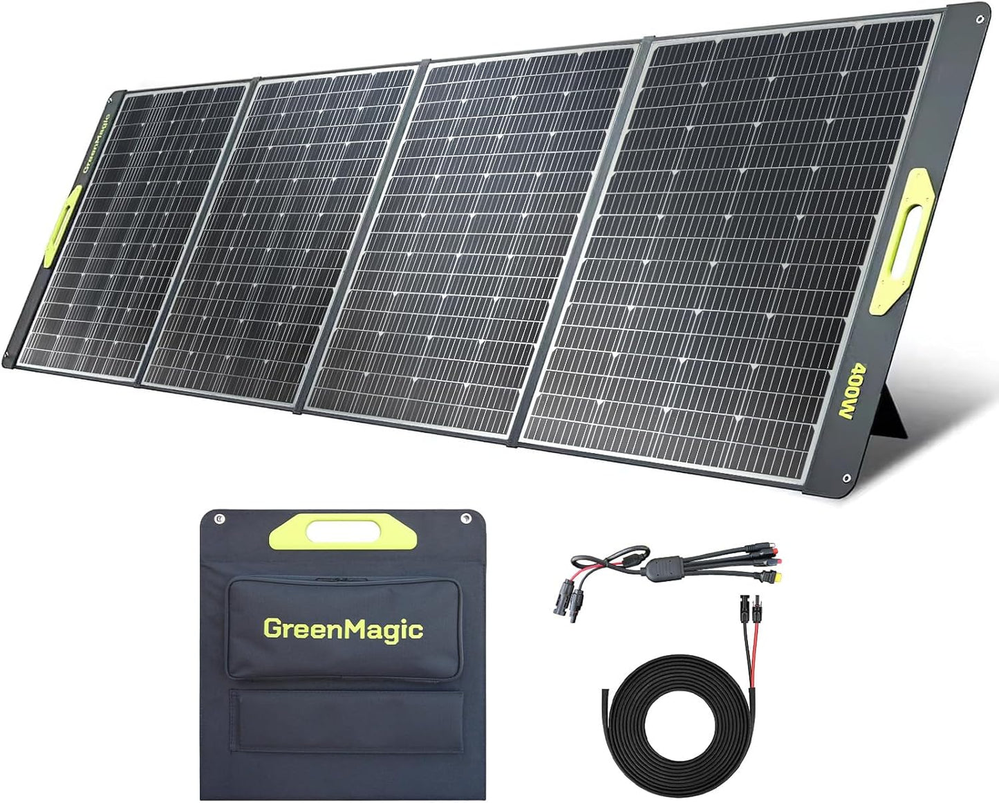 Greenmagic Portable 400 Watt Solar Panel, 39V Foldable, Durable Foldable, Durable Compatiable with Most 40v Portable Solar Generator, Power Station on The Market