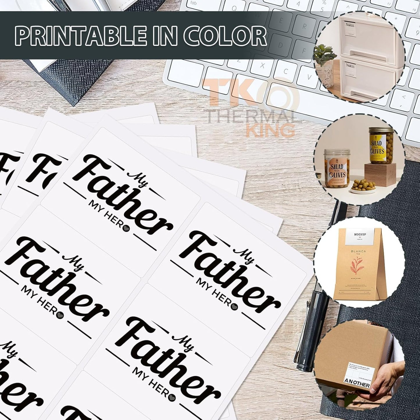 3 1/3" x 4" 100 Sheets Permanent Adhesive White Shipping 600 Labels for Laser & Inkjet Printers (6 Labels/Sheet)
