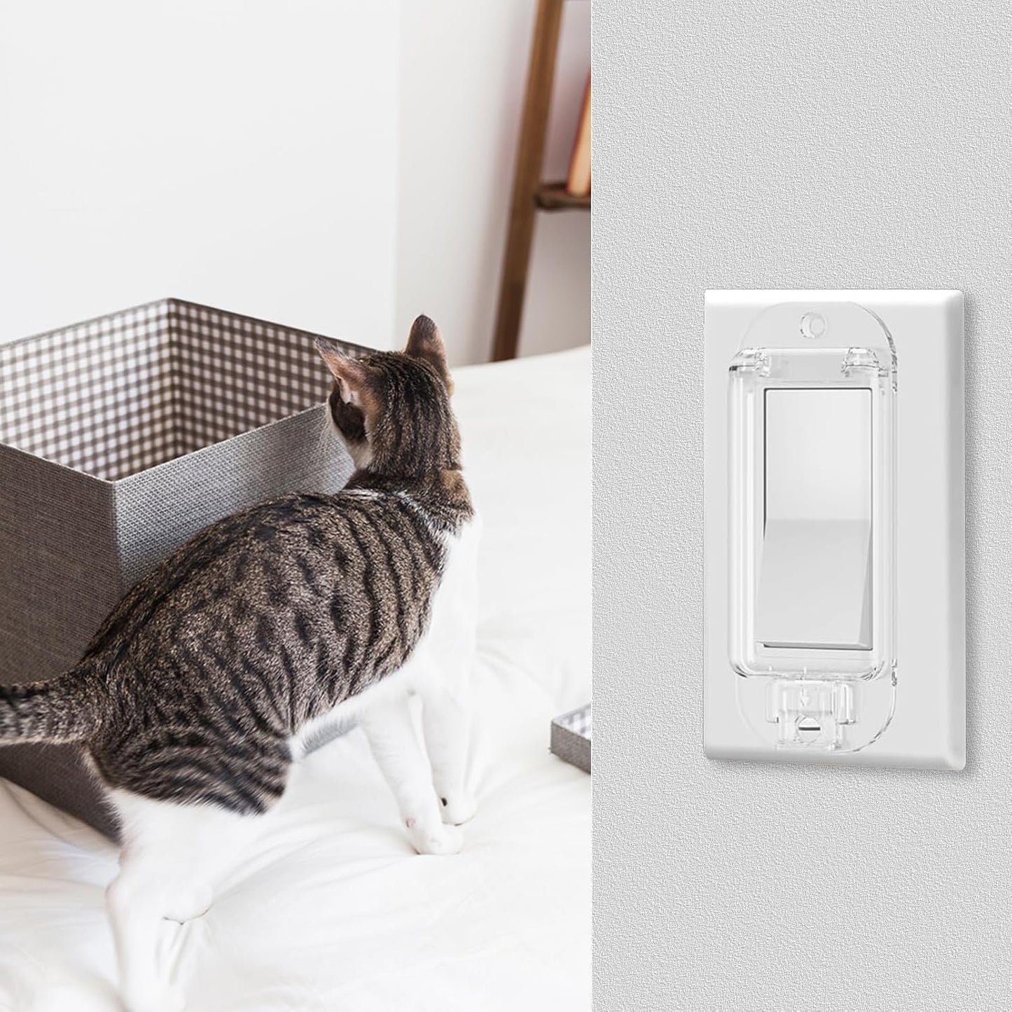 2pcs Lightswitch Cover Baby Proof Transparent Light Switch Lock, Switch Blocker for Keeps Lights or Switches from Being Accidentally Turned ON or OFF Child Proof Light Switch Cover