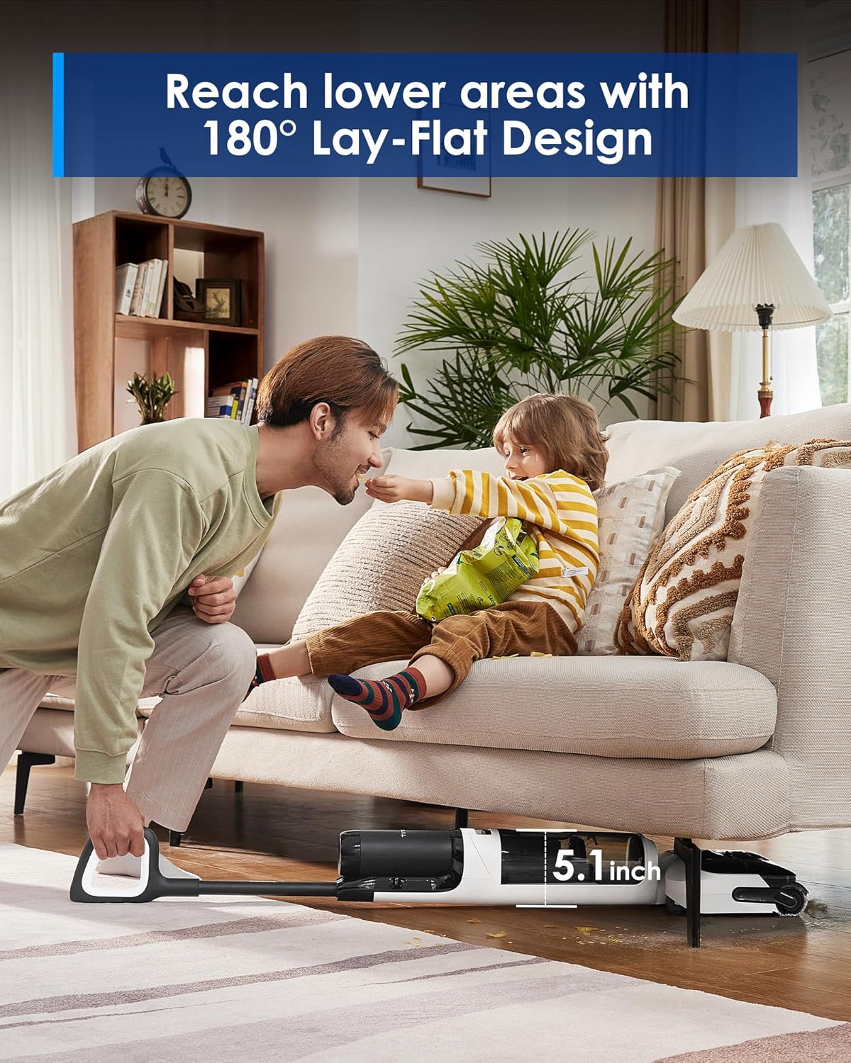 Tineco Floor ONE Switch S6 Stretch Wet Dry Vacuum Cleaner, Multi-Function, 180° Lay-Flat, Anti-Tangle Design, Self-Cleaning, 65Min Runtime, Dual-Edge Cleaning, Whole-House Cleaning Floor Cleaner