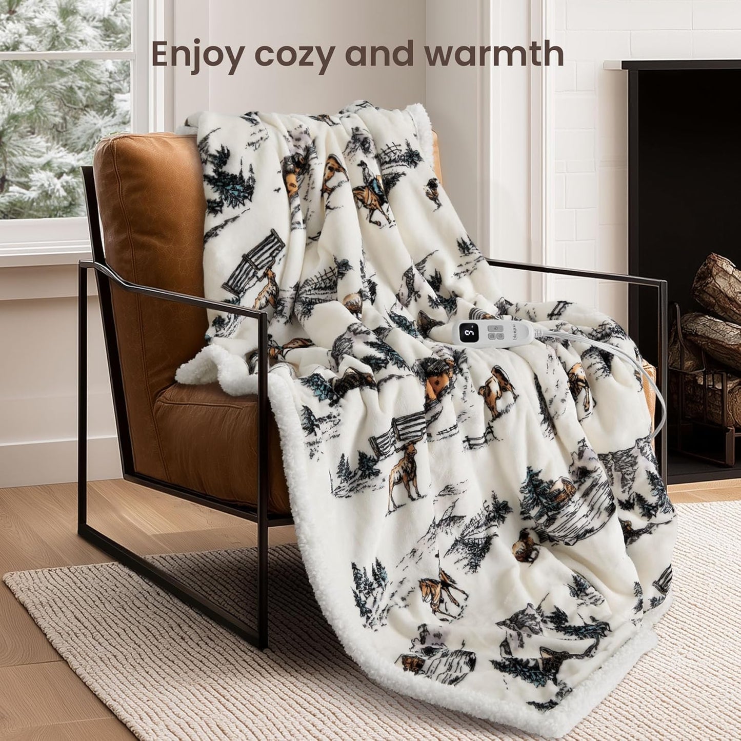 Heated Blanket Throw Electric Blanket – Fast Heating Blanket with 10 Heat Settings & 10 Hours Auto Off, Cozy Soft Fleece Sherpa, Washable, Warm Gifts for Grandma