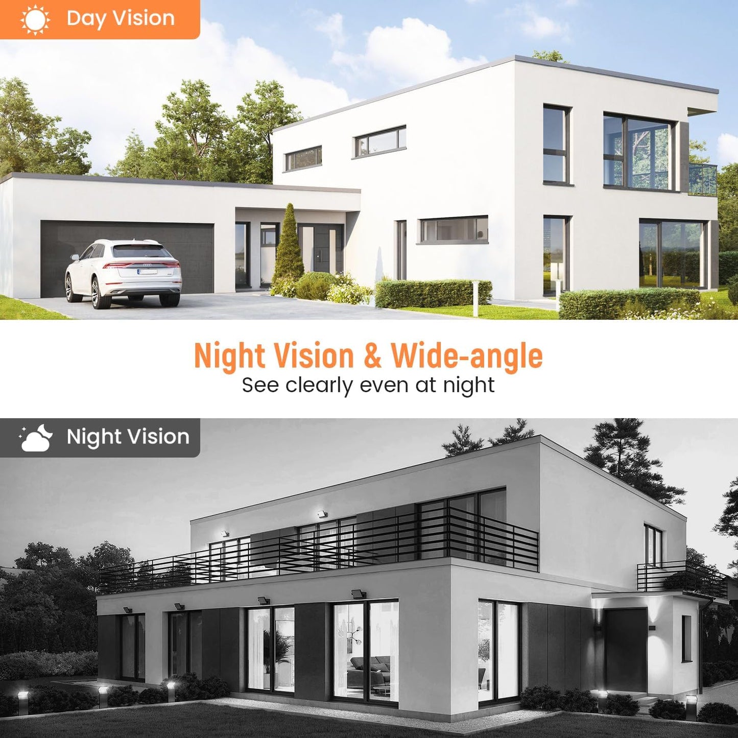 1080p Wireless Video Doorbell Camera, AI Human Detection, Live View, Night Vision, Cloud Storage, 2.4G WiFi, Battery Powered, Indoor Outdoor Surveillance (Comes with Doorbell Receiver)