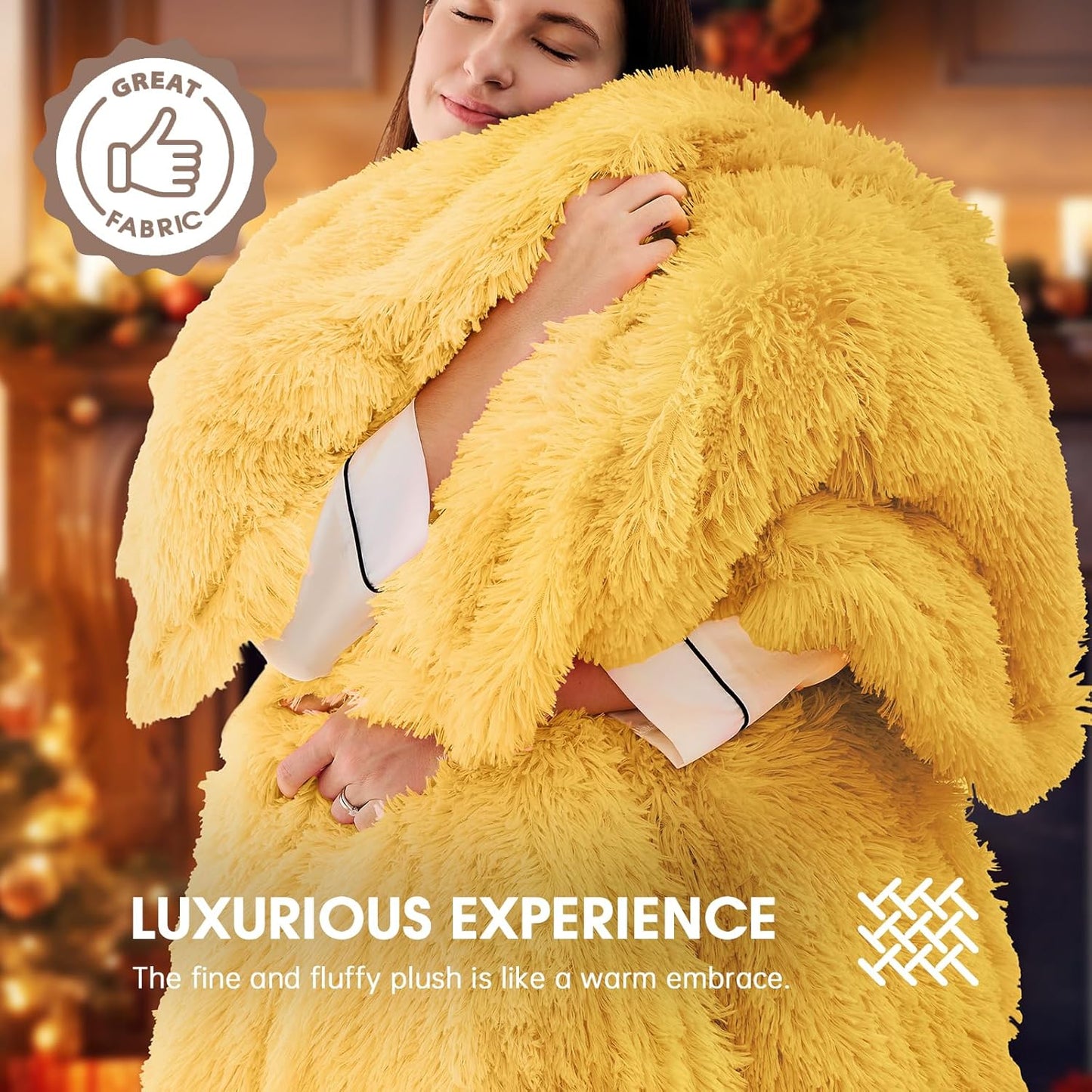 Heated Electric Blanket Throw–Faux Fur with Soft Thick Sherpa,Warm Winter Birthday Gifts for Women Grandma，10 Heat Settings,5 Time Settings with Fast Heating, 50x60, Beige