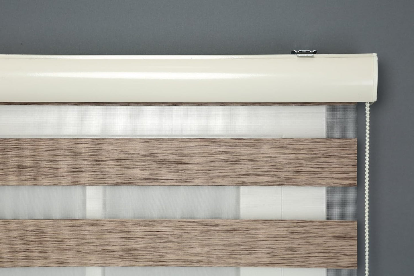 Shadesu Custom Size Zebra Blinds for Windows, 87" W x 72 H, Brown, Dual Layer Free-Stop Zebra Shades, Light Control for Day and Night, Sheer Blinds for Indoor Windows, Bedroom, Kitchen