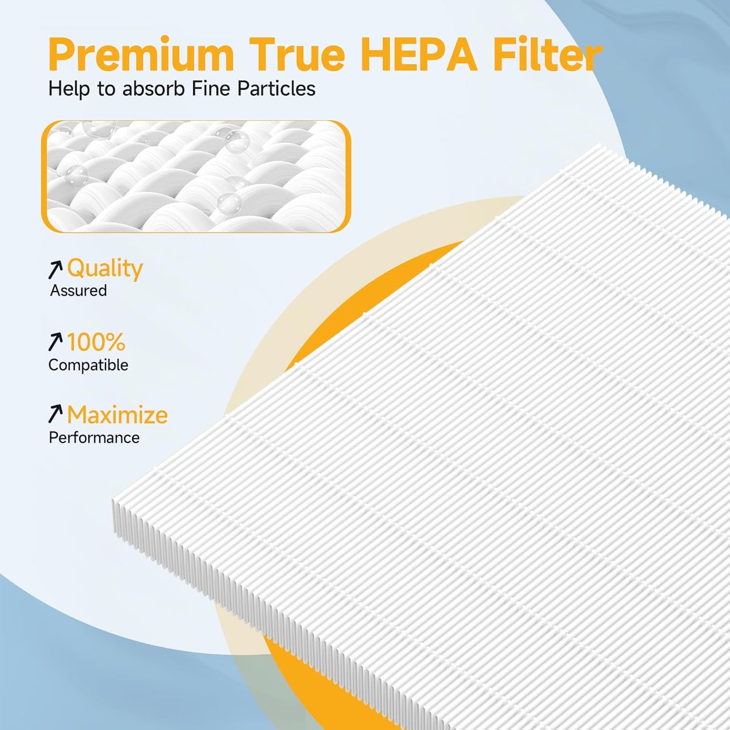 2 Pack Upgraded 3-in-1 Carbon HEPA HE601 Replacement Filter for Shark Air Cleaner Purifier 6 (HE601 & HE602) Part # HE6FKPET