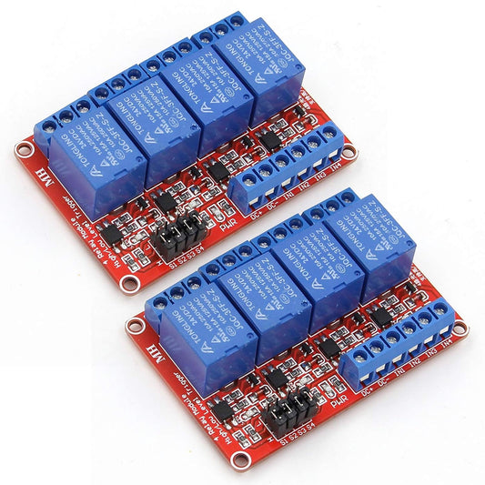 2PCS 4 Channel 24V Relay Module with Optocoupler High or Low Level Trigger Expansion Board for Raspberry Pi Arduino