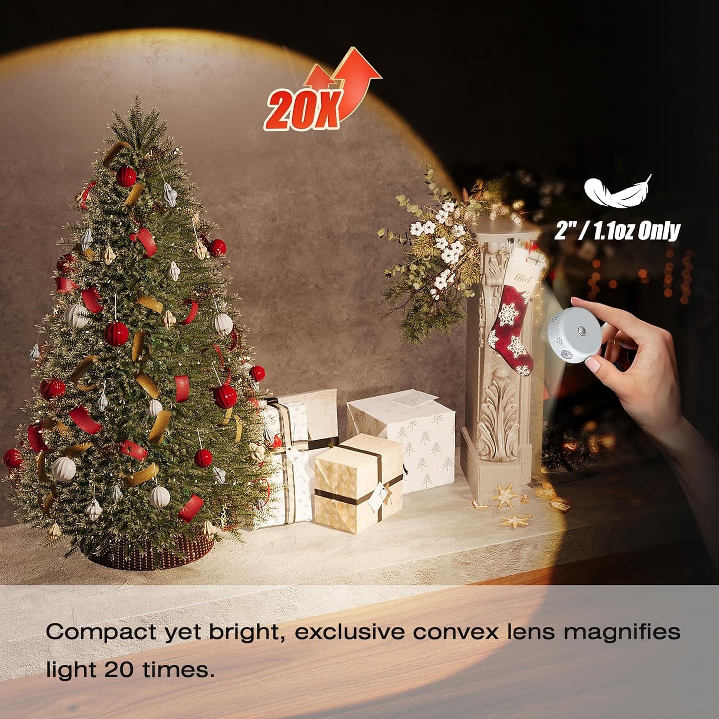 2" Rechargeable Mini Puck Lights w/Lanyard, Renter Friendly Magnetic Stick On Battery Operated Lights, Wireless Motion Sensor Light Indoor for Closet, Wall, Shelves, Kitchen, Locker - 3Pack/White