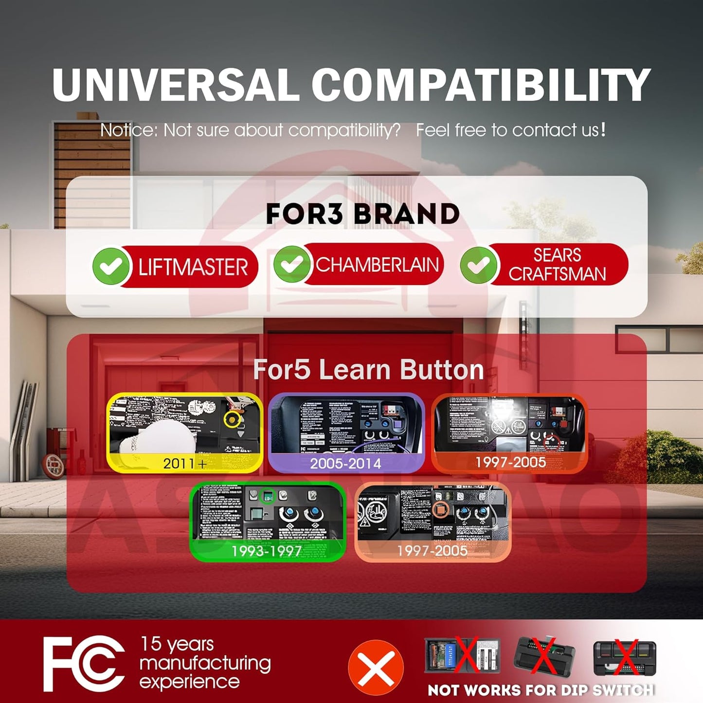 2X 953EV-P2 953ESTD Universal Chamberlain LiftMaster Craftsman Garage Door Opener Remote, Security+2.0 MyQ 3-Button【3-Year-Warranty】